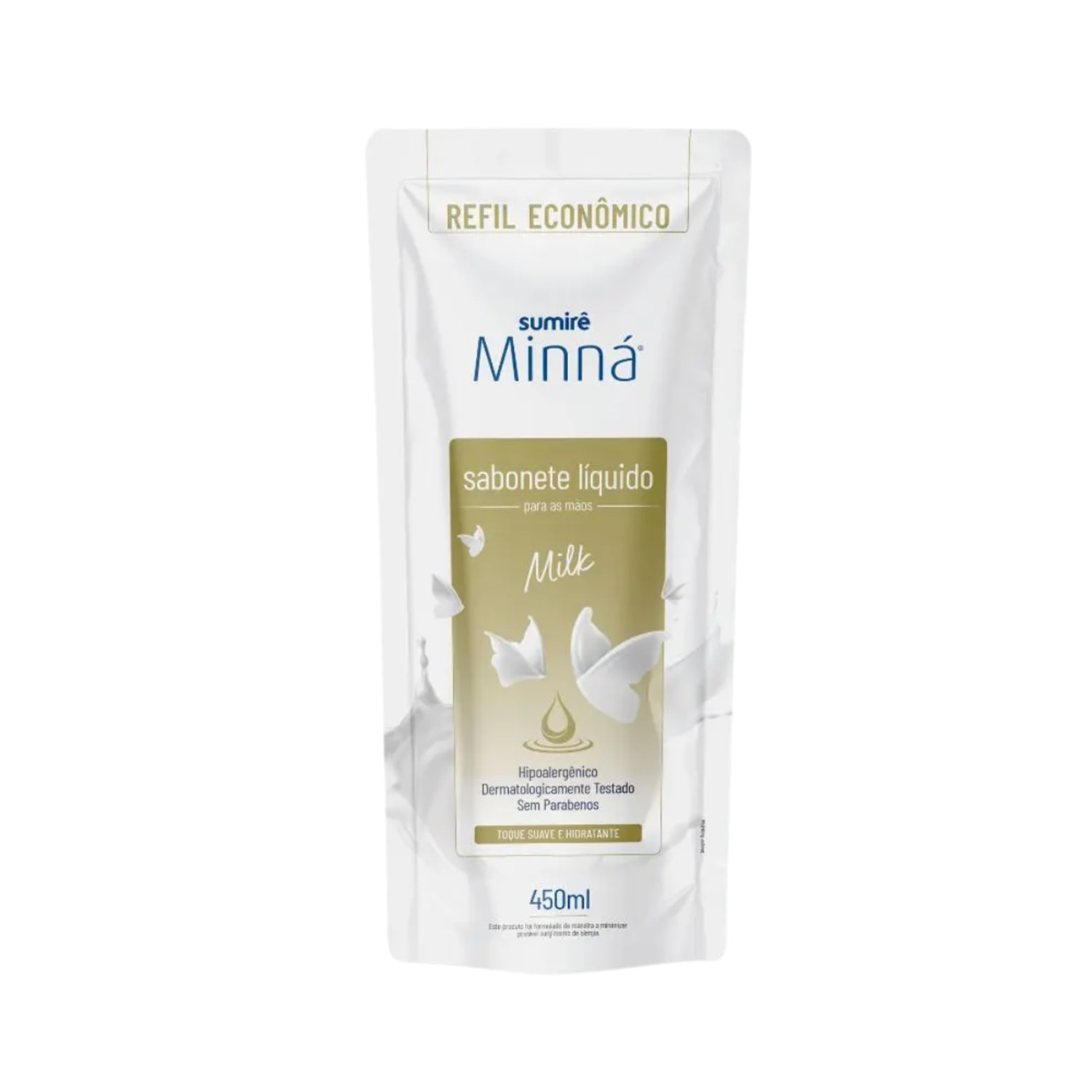 Sabonete Líquido Minná Mãos Sache Milk 450ml