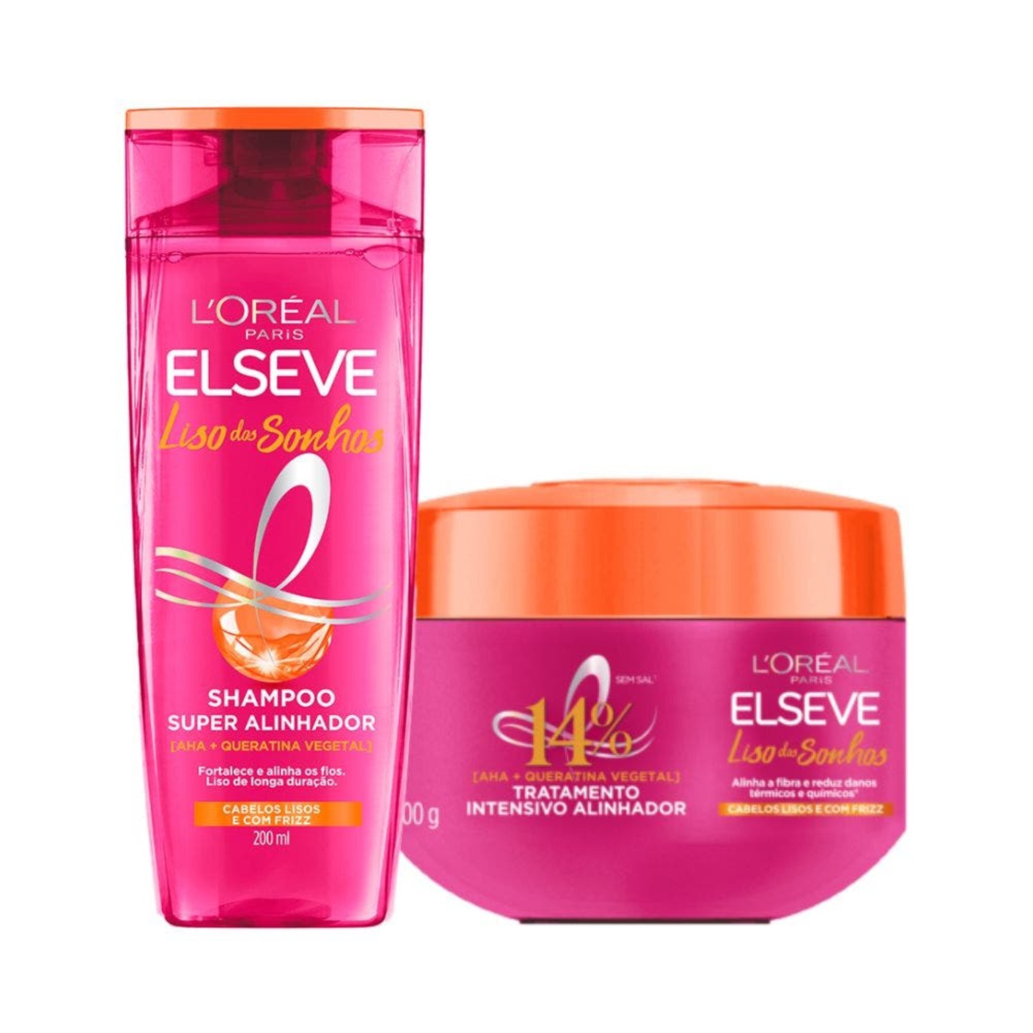 Kit Elseve L’Oréal Paris Liso dos Sonhos Home Duo Mask (2 Produtos)