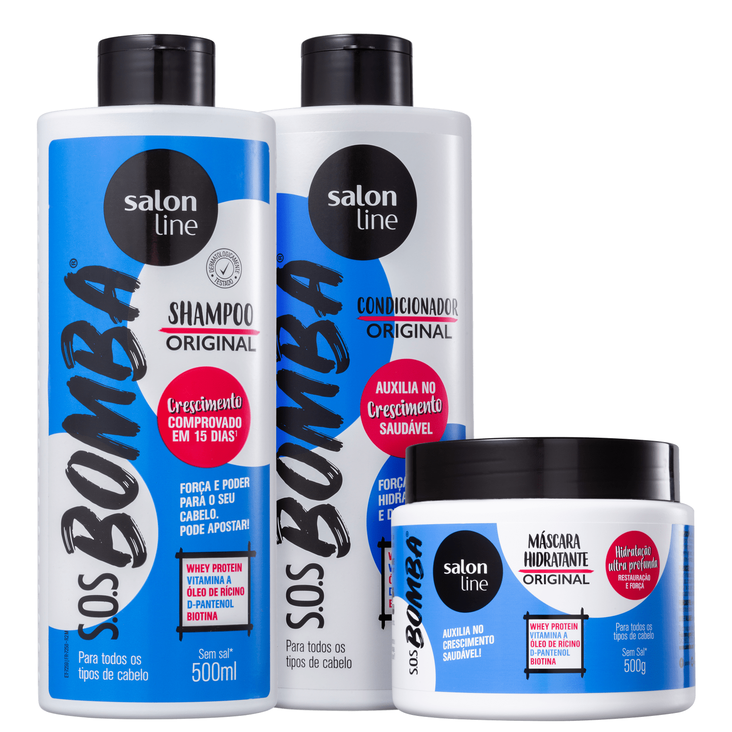 Kit Salon Line S.O.S. Bomba Original Plus Trio (3 Produtos)