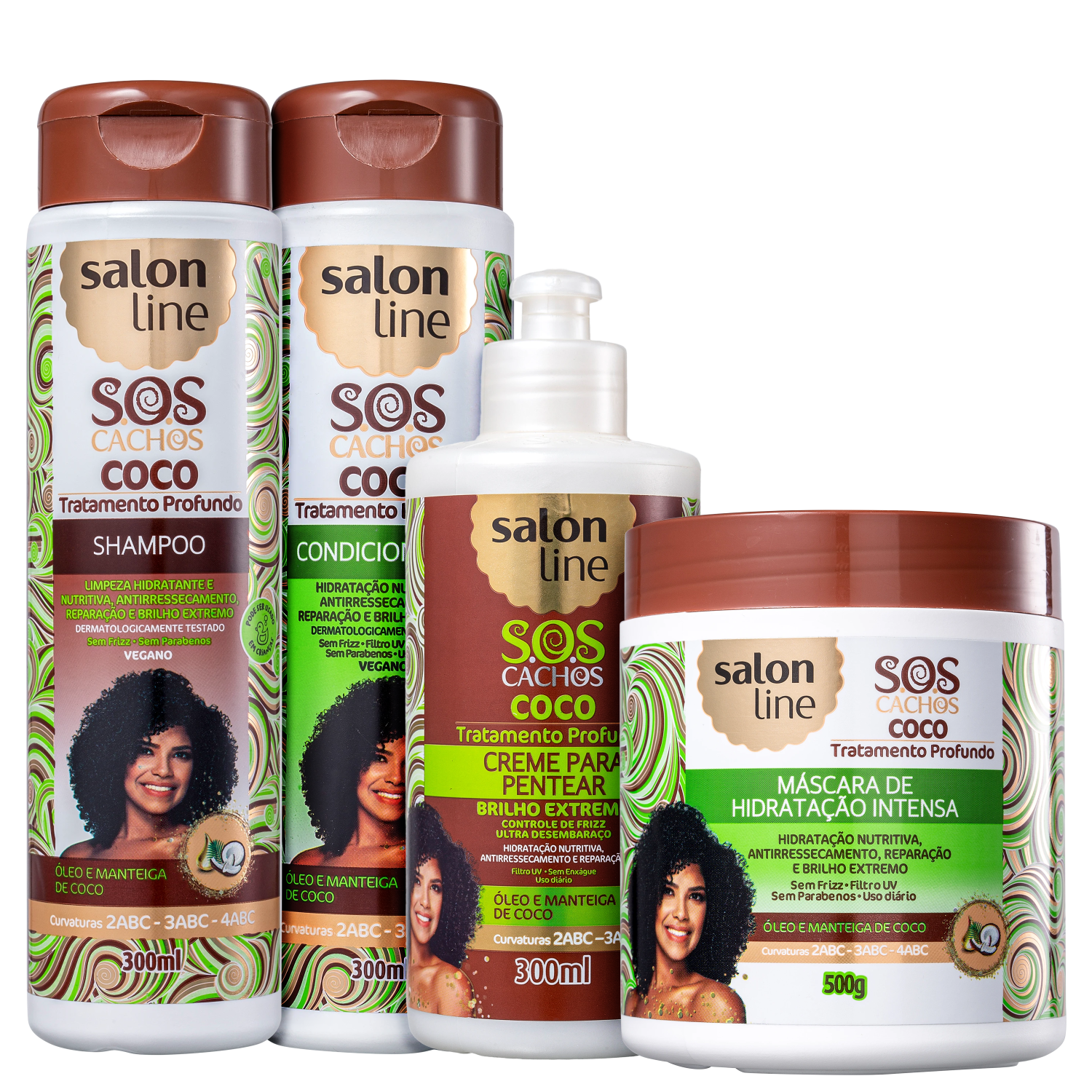 Kit Salon Line S.O.S Cachos Coco Plus (4 Produtos)
