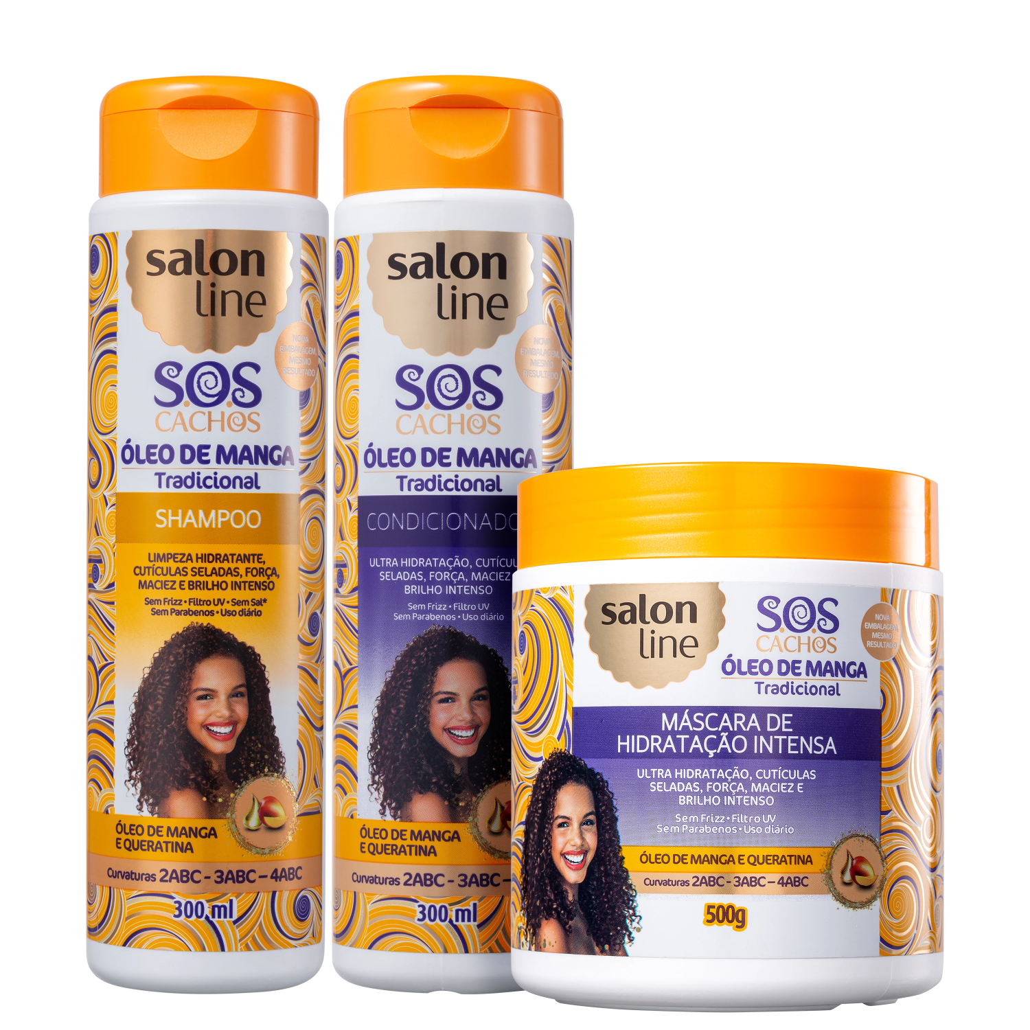 Kit Salon Line S.O.S Cachos Óleo de Manga Trio (3 Produtos)
