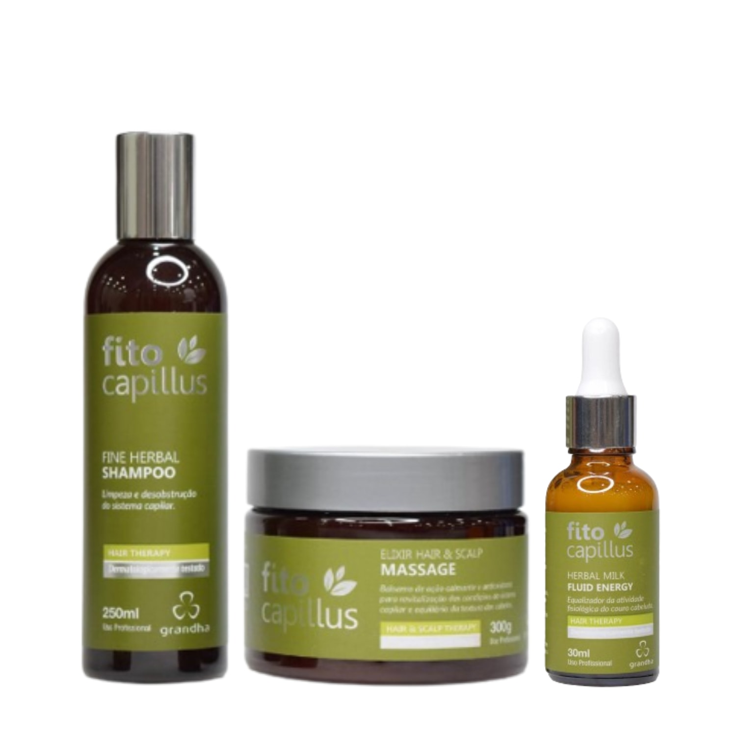 Shampoo + Máscara + Tônico Milk Fito Capillus Herbal