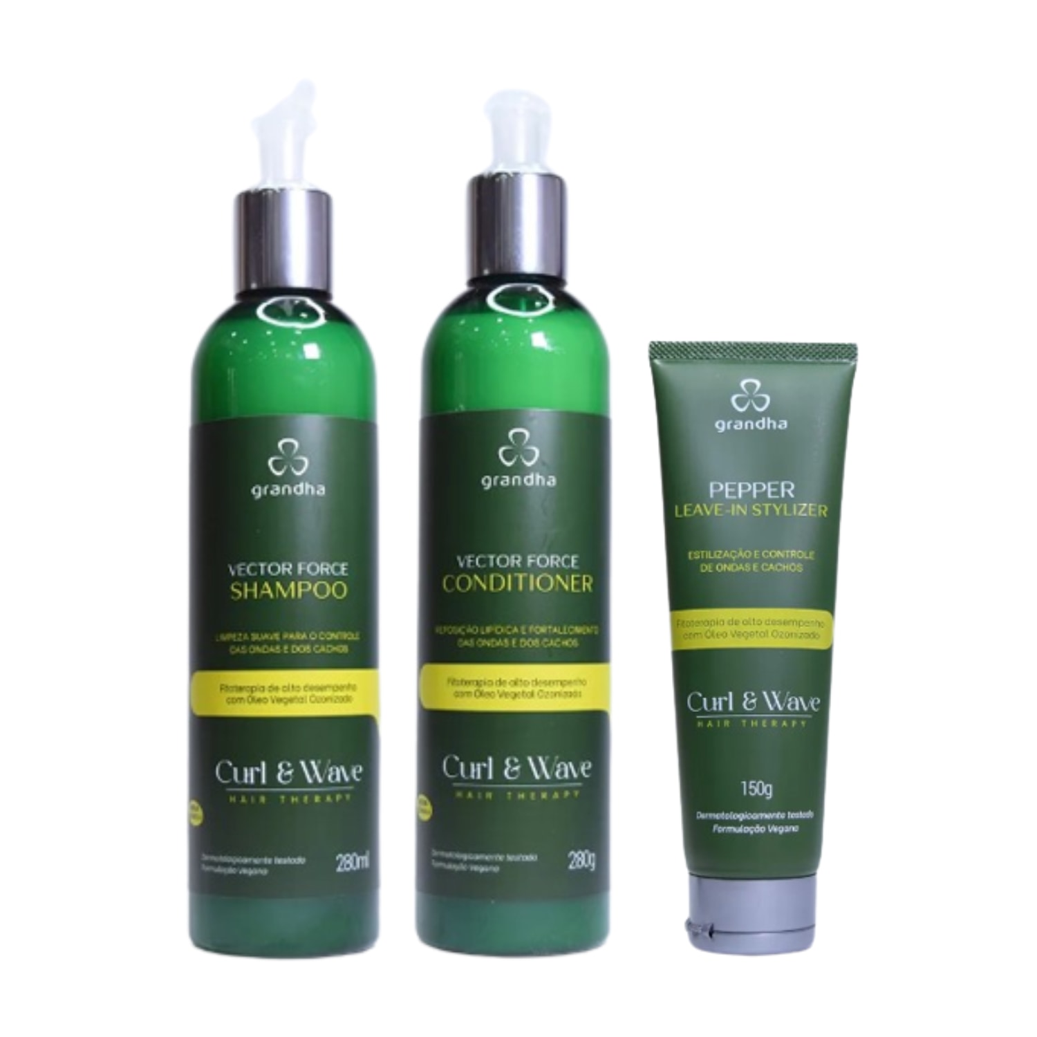 Shampoo e Condicionador + Leave-in Vector Force Curl & Wave