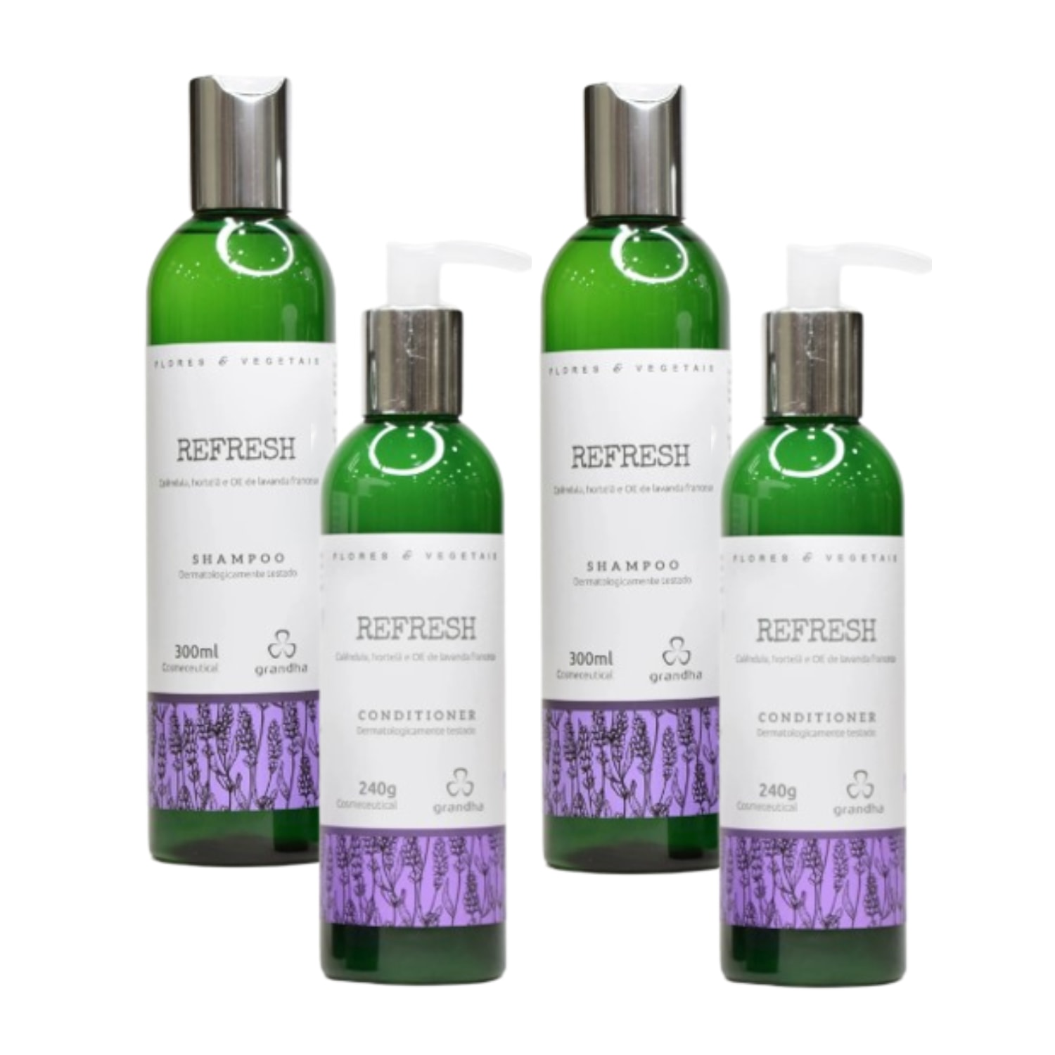 02 Shampoo e 02 Condicionador Refresh Flores e Vegetais