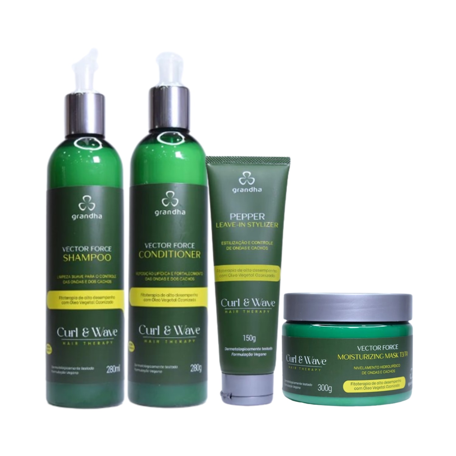 Shampoo e Condicionador + Máscara + Leave-in Vector Force
