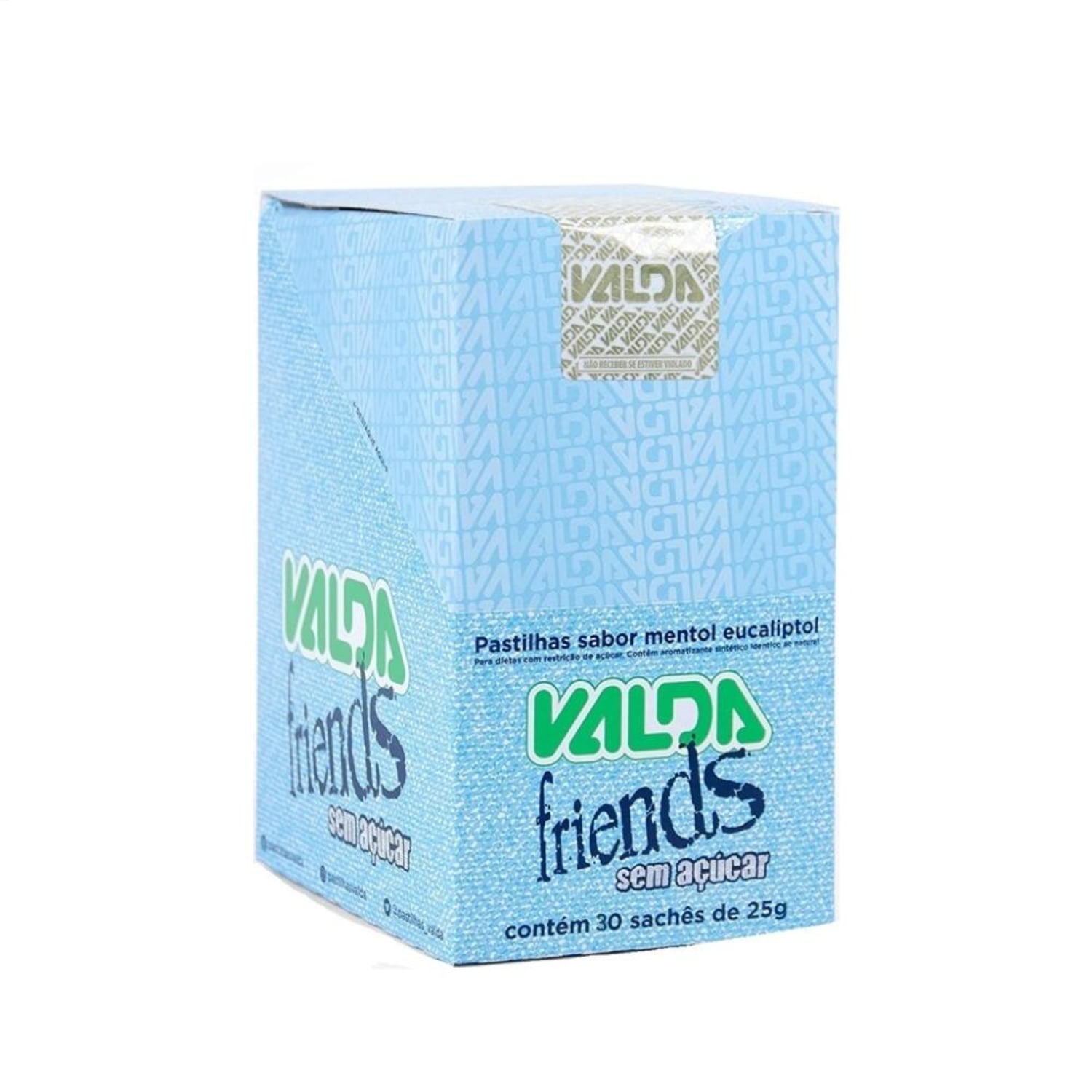 Pastilha Valda Friends Mentol Display Com 30 Sachês 25g Cada