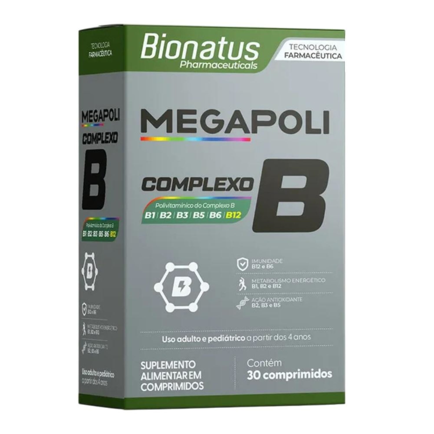 Suplemento Alimentar Megapoli Complexo B Bionatus 30 Comprimidos