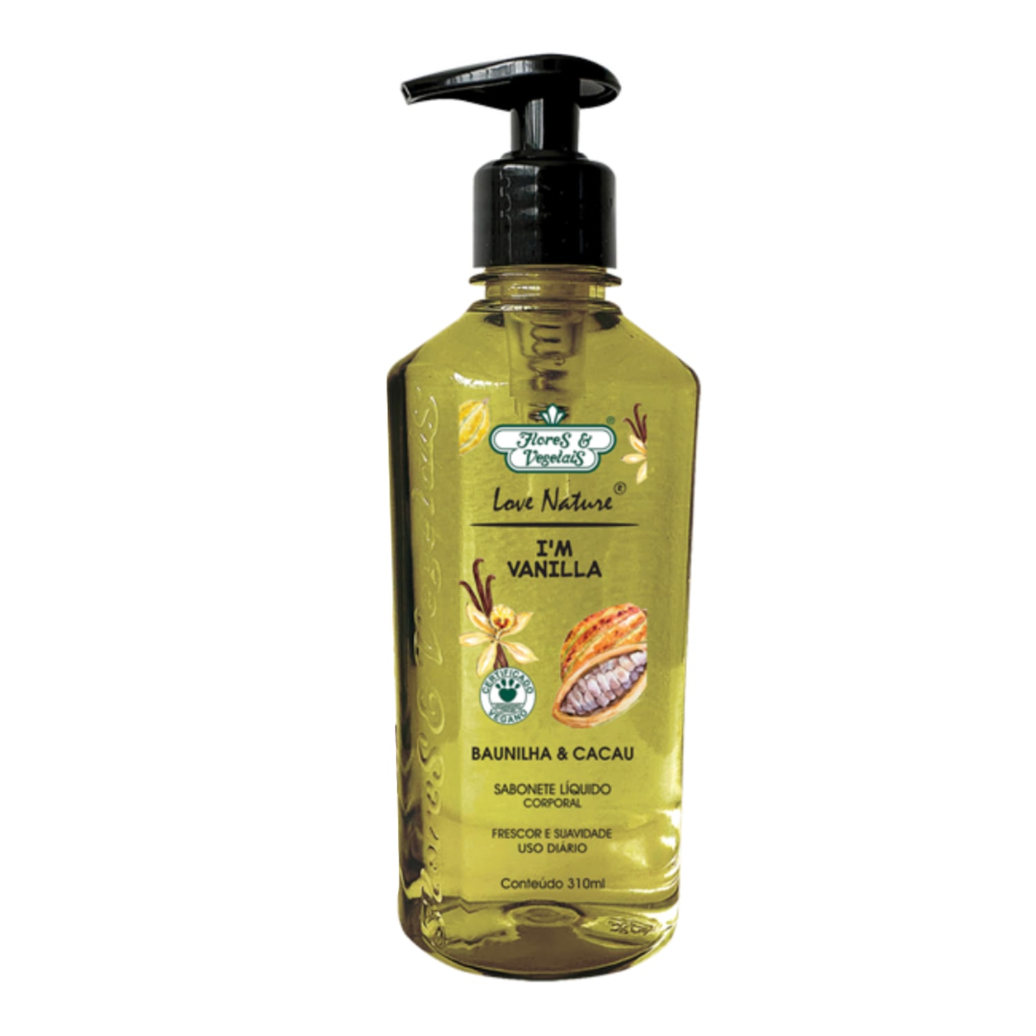 Sabonete Líquido Baunilha e Cacau Flores e Vegetais 310 ml
