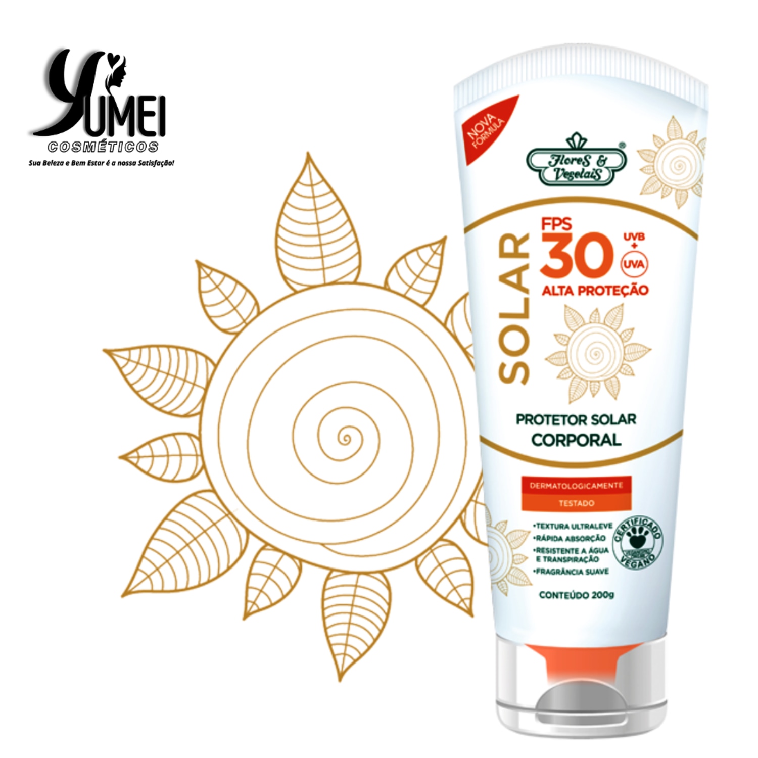 Prot Solar KIT Facial 60G e Corp 200G FPS 30 Flores Vegetais