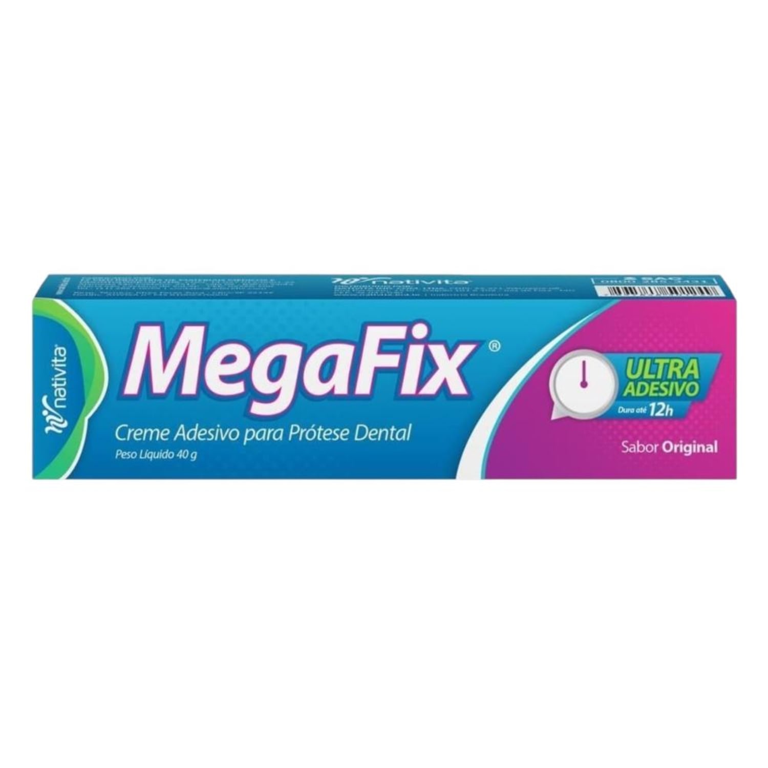Megafix Ultra Adesivo Creme Adesivo Para Prótese Dental Nativita Sabor Original 40g