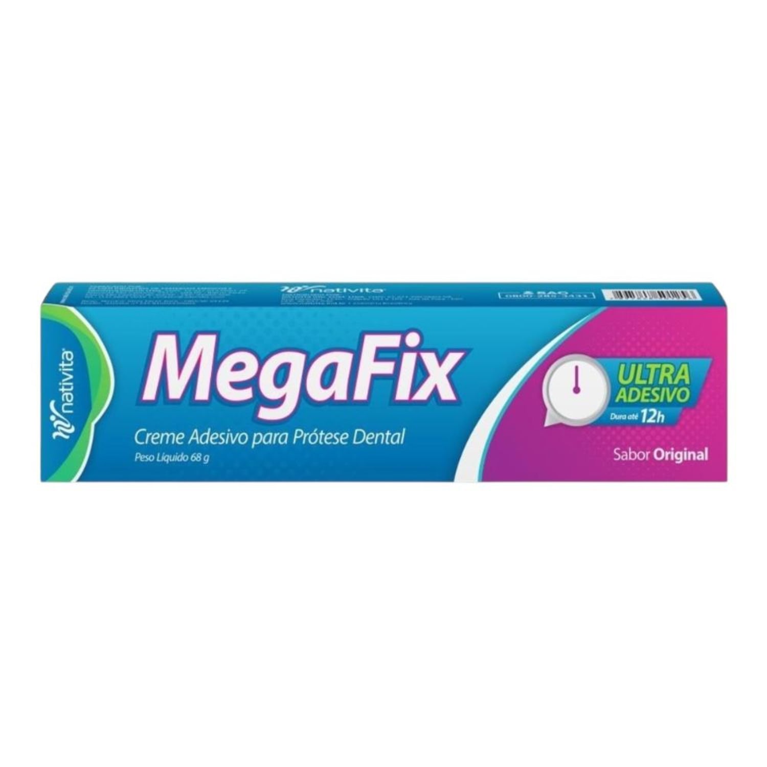 Megafix Ultra Adesivo Creme Adesivo Para Prótese Dental Sabor Original 68g