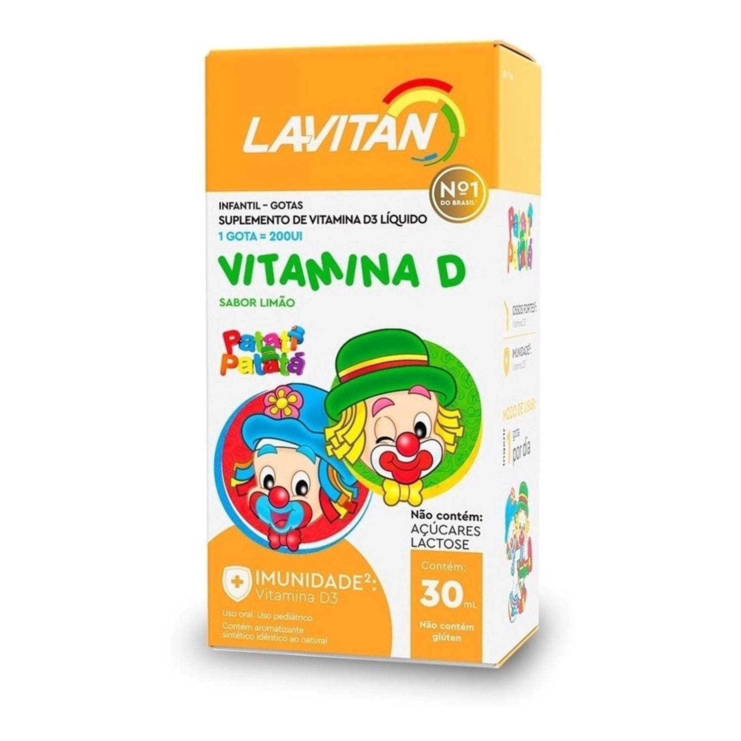 Lavitan Kids Patati Patatá Vitamina D Sabor Limão - Suplemento Vitamínico Líquido 30ml