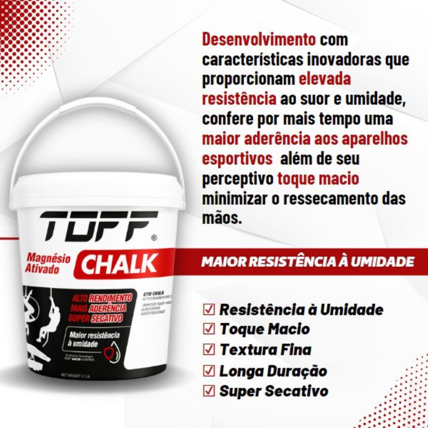 Toff Magnésio Ativado Esportivo Chalk Crossfit Escalada Calistenia 500gr