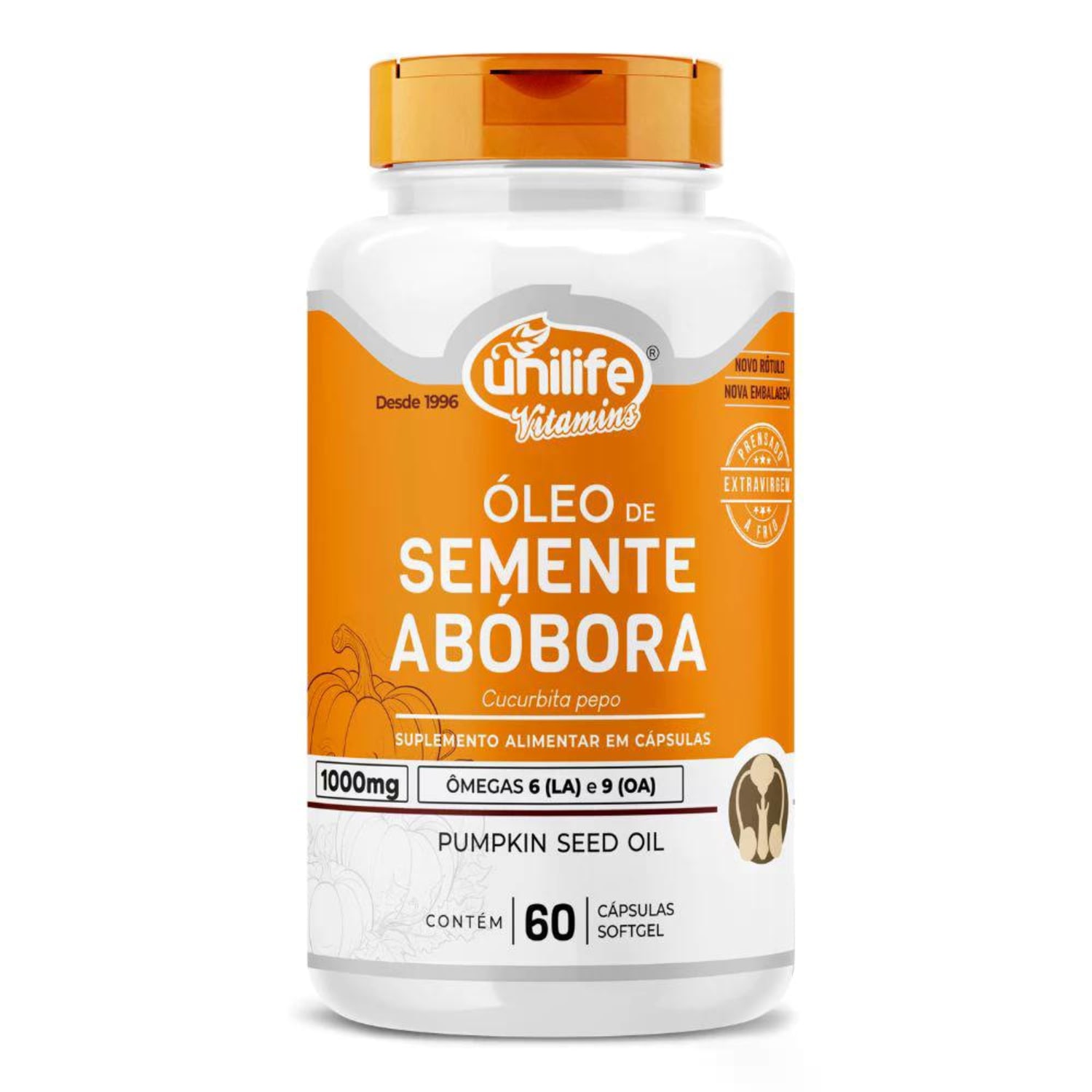Suplemento Alimentar Óleo De Semente De Abóbora 60 Cápsulas