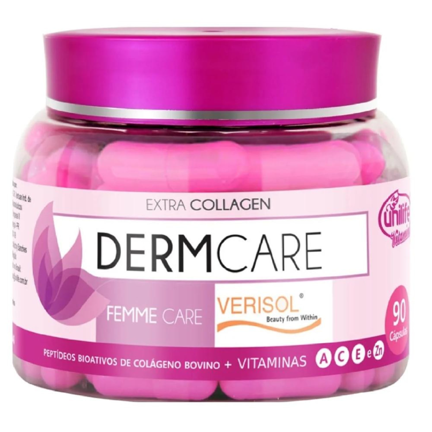 Femme Care Colágeno Hidrolisado Com Verisol 4.1 Unilife 90 Cápsulas