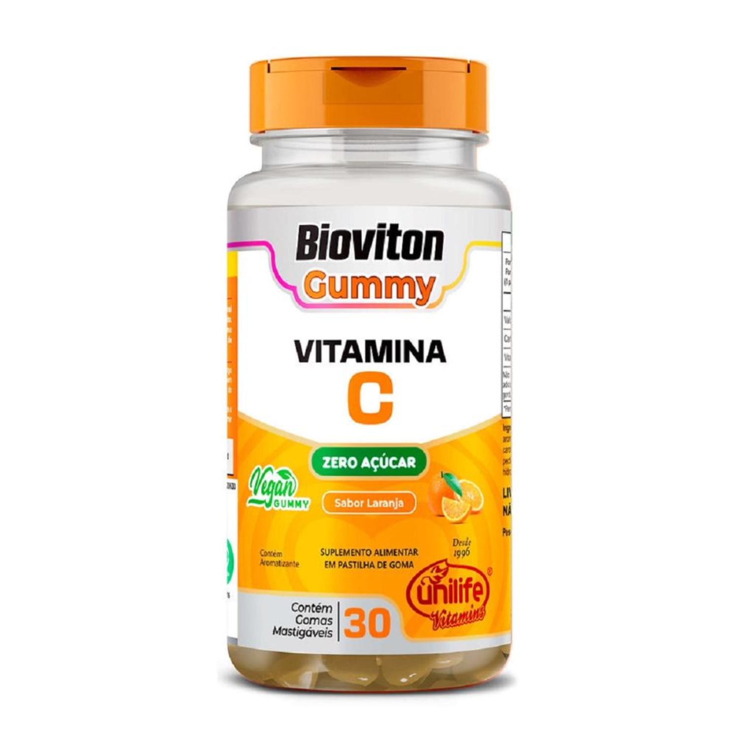 Suplemento Alimentar Bioviton Gummy Vitamina C Sabor Laranja Unilife 30 Gomas Mastigáveis