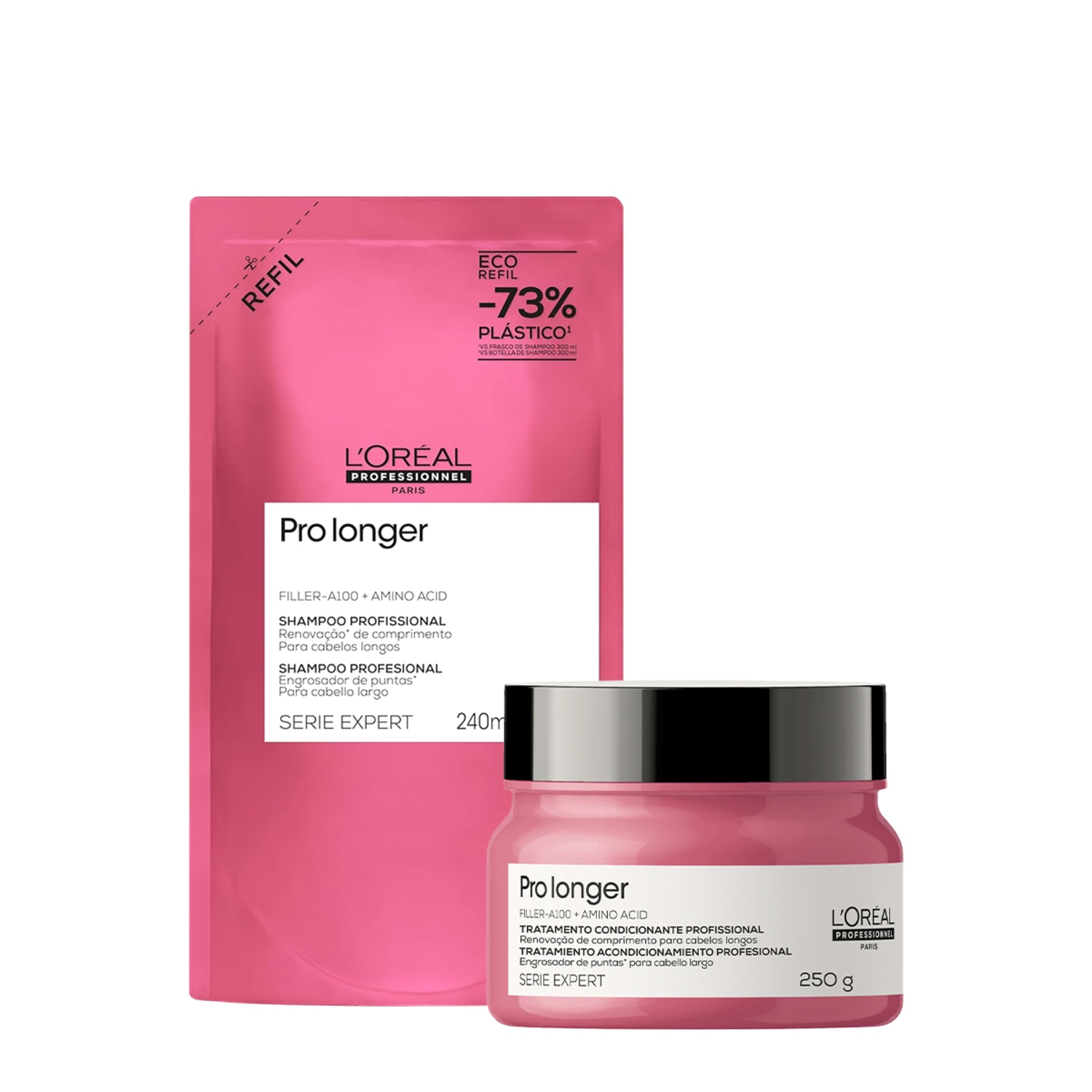 Kit L'Oréal Professionnel Pro Longer Shampoo Refil Máscara (2 produtos)