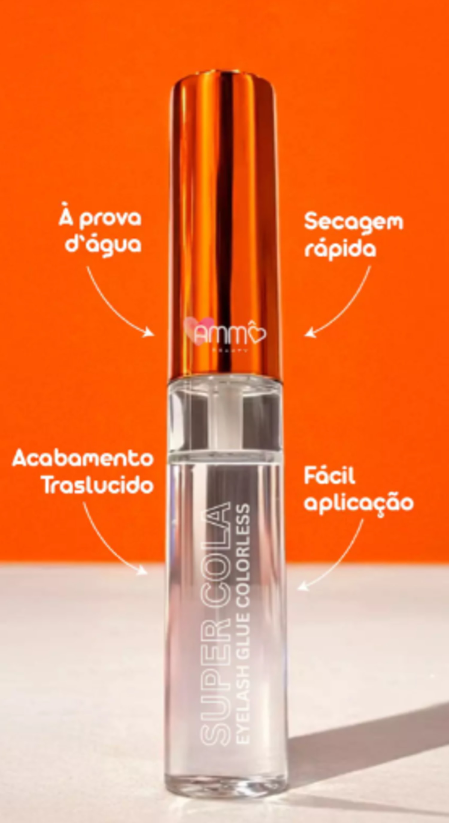 Super Cola para Cílios Eyelash Glue Incolor 5ml - Ammô Beauty