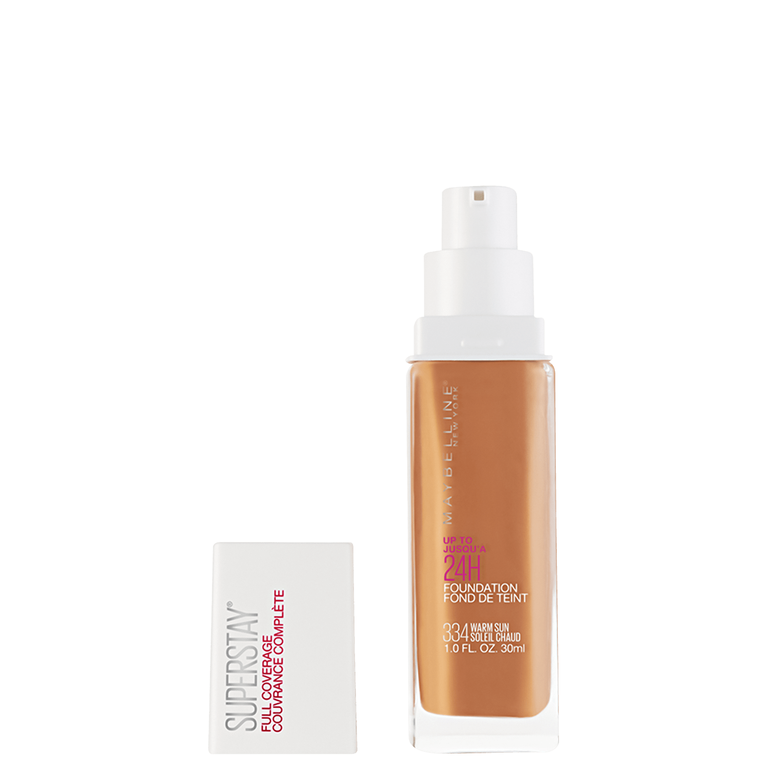 Maybelline Superstay Full Coverage 334 Warm Sun - Base Líquida Longa Duração 30ml