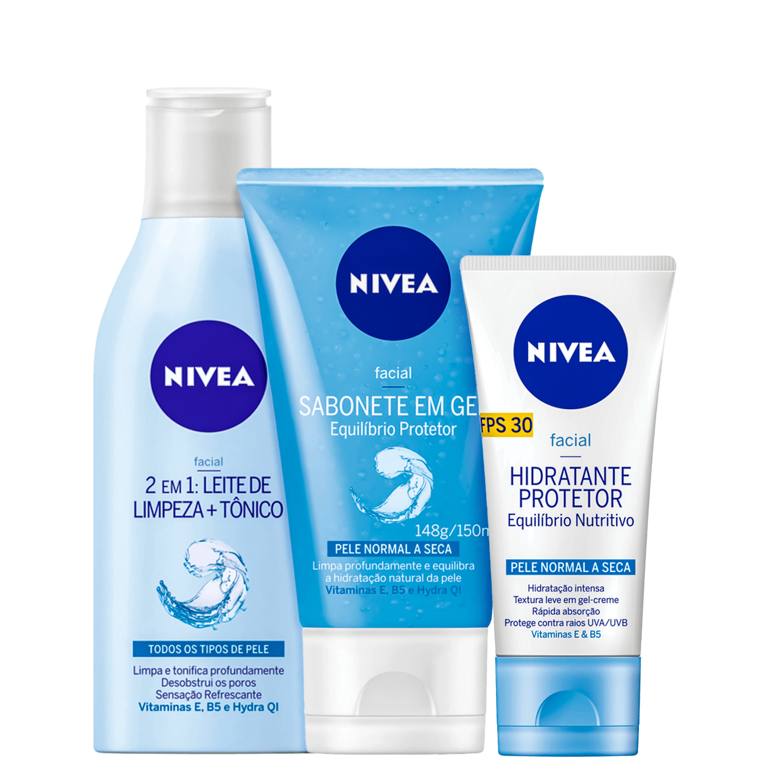 Kit NIVEA Equilíbrio Protetor + Nutritivo (3 Produtos)