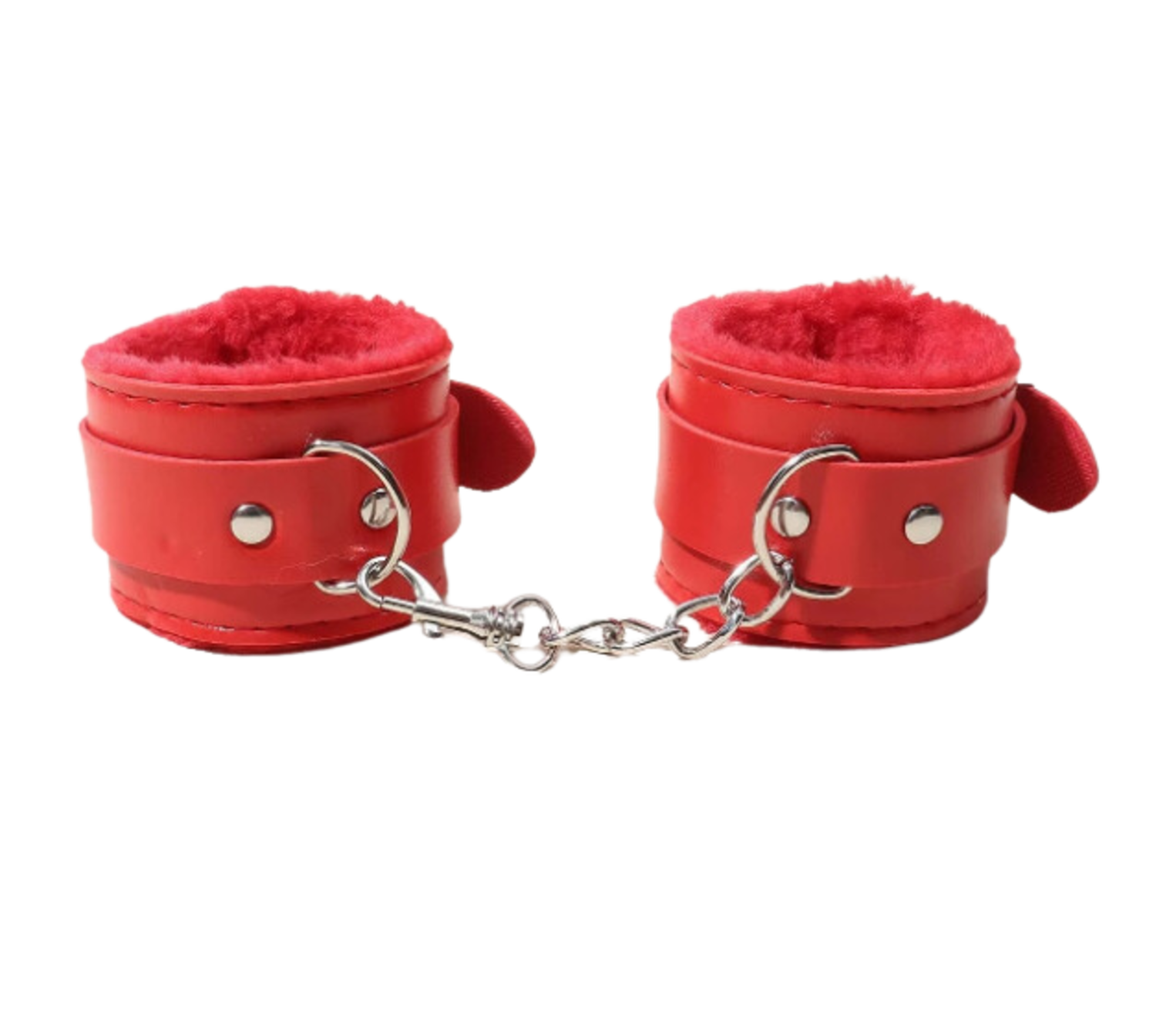 Sexy Import Pelúcia Aveludada 5,5cm x 9cm Vermelho - Algema Bracelete em Couro