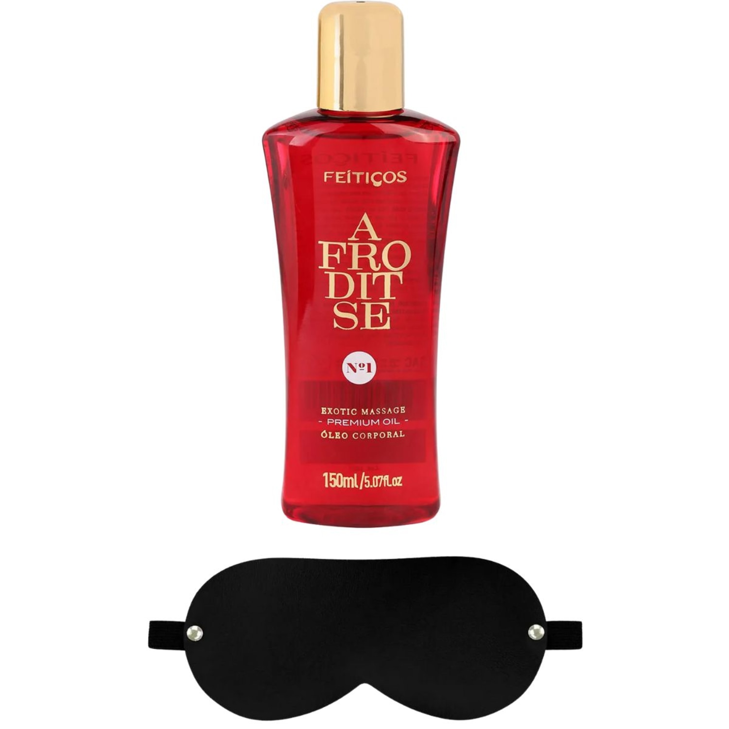Afroditse - Kit óleo Massageador Deslizante Suave e Venda Tapa Olho