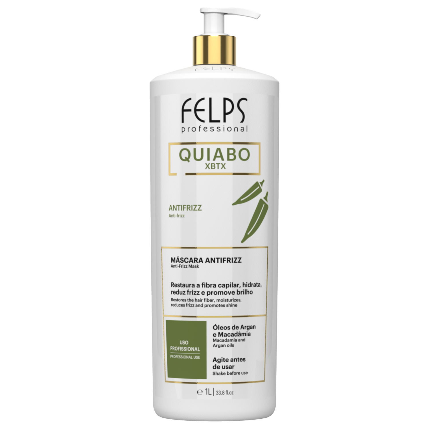 Felps Professional Quiabo XBTX - Máscara Antifrizz 1L