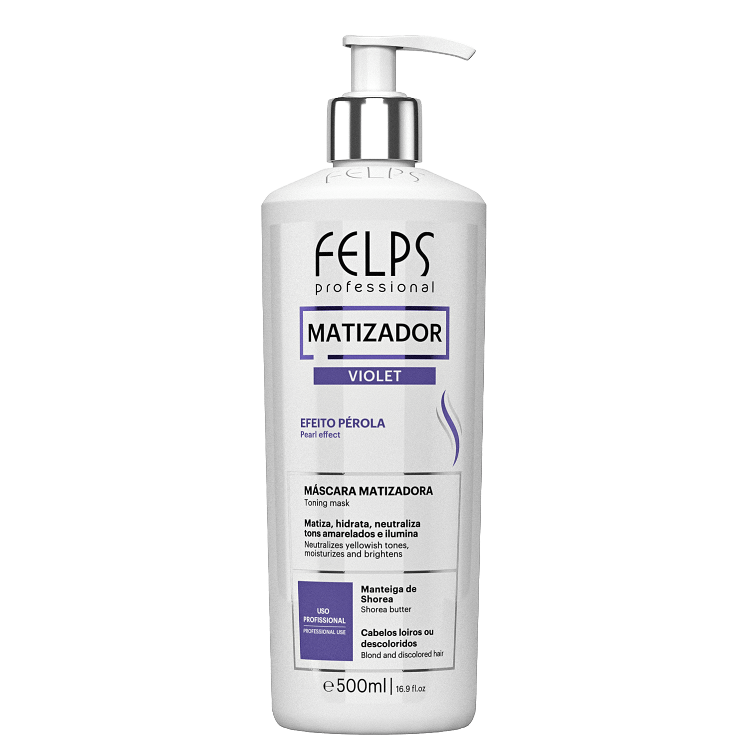 Felps Professional Color Magic Clay 4K Violet Efeito Pérola - Máscara Matizadora 500ml