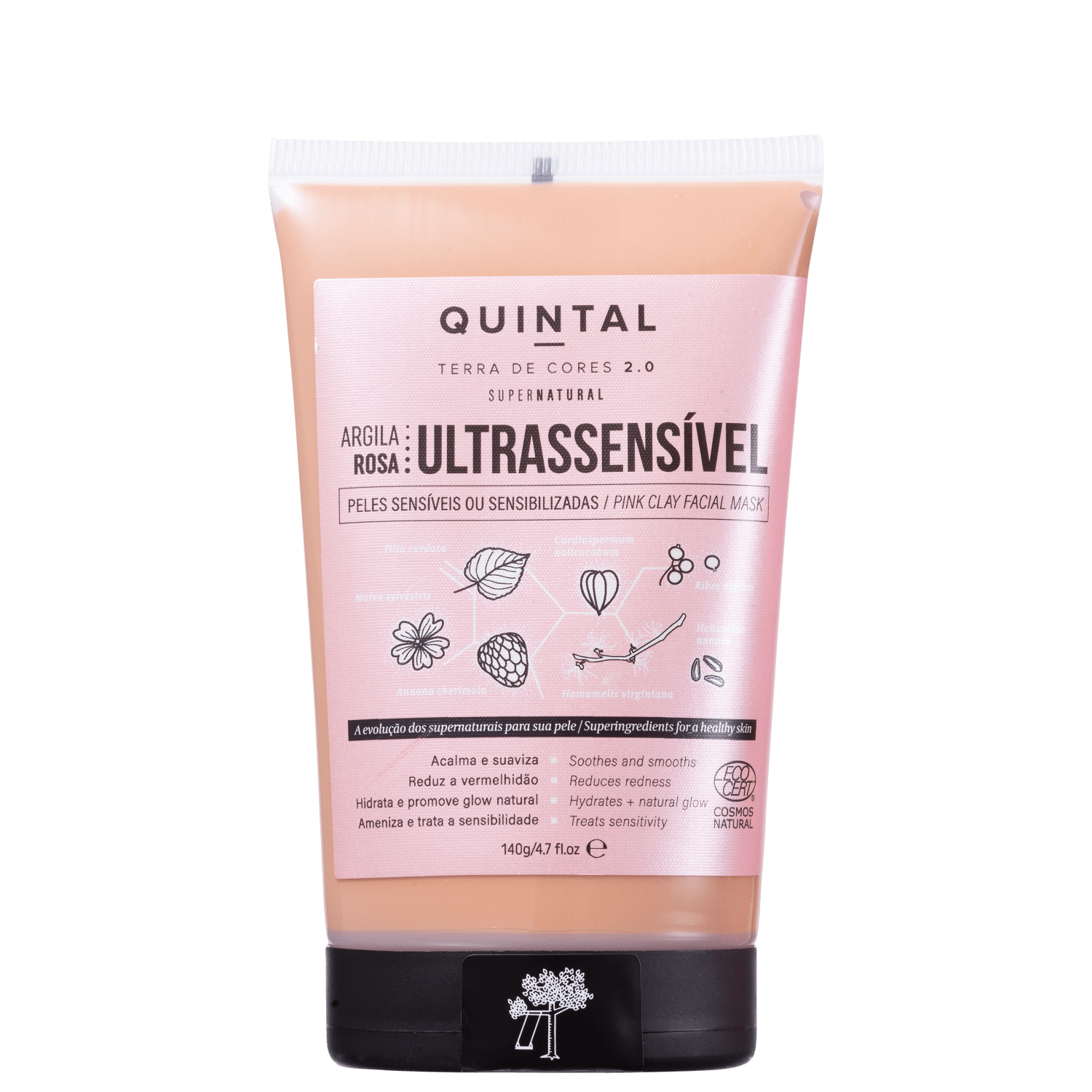 Quintal Argila Rosa Ultrassensível - Máscara Facial 140g