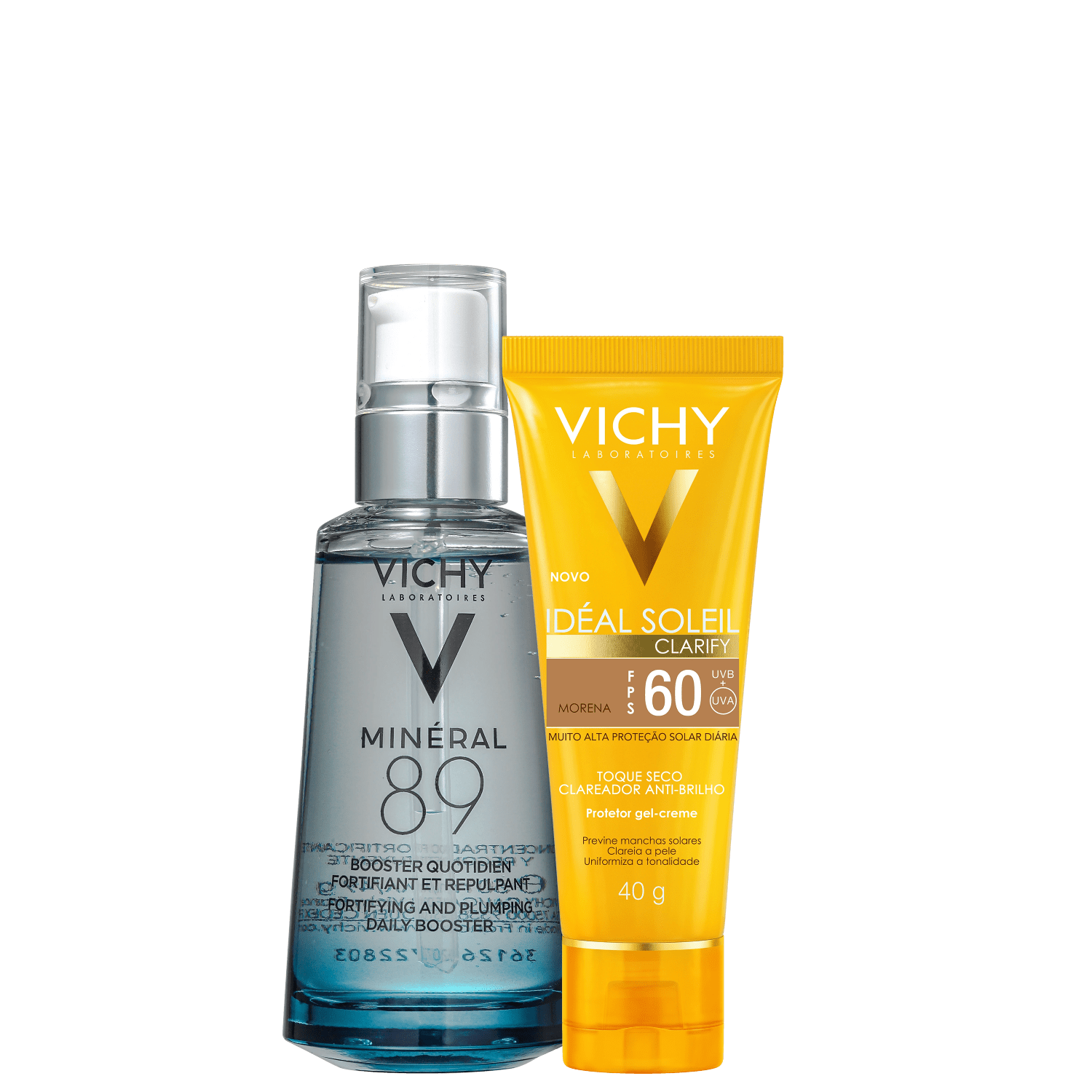 Kit Vichy Minéral 89 + Idéal Soleil Clarify FPS 60 Morena (2 Produtos)