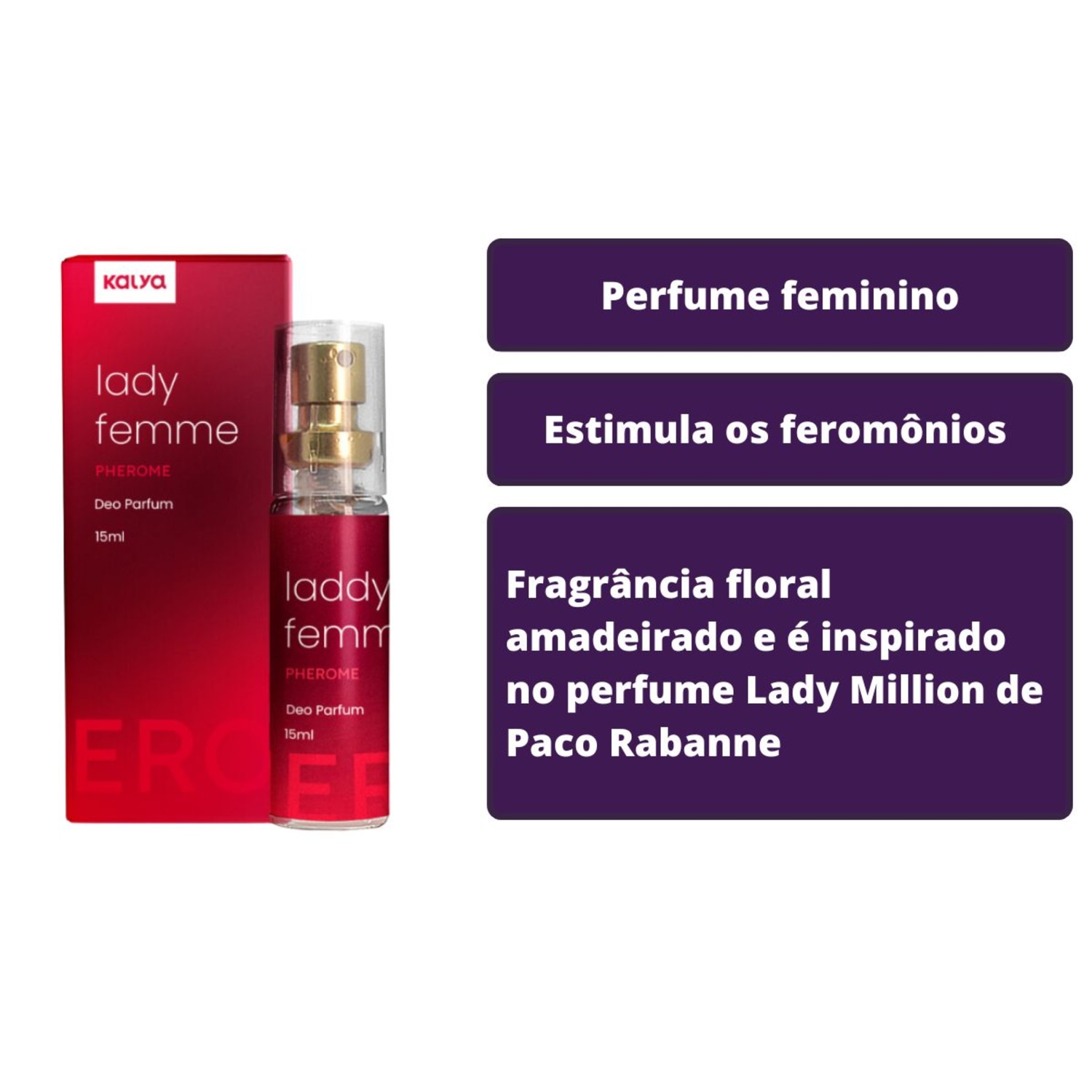 Creme Clareador Corporal Perfume Feromonios Lady Femme Kalya