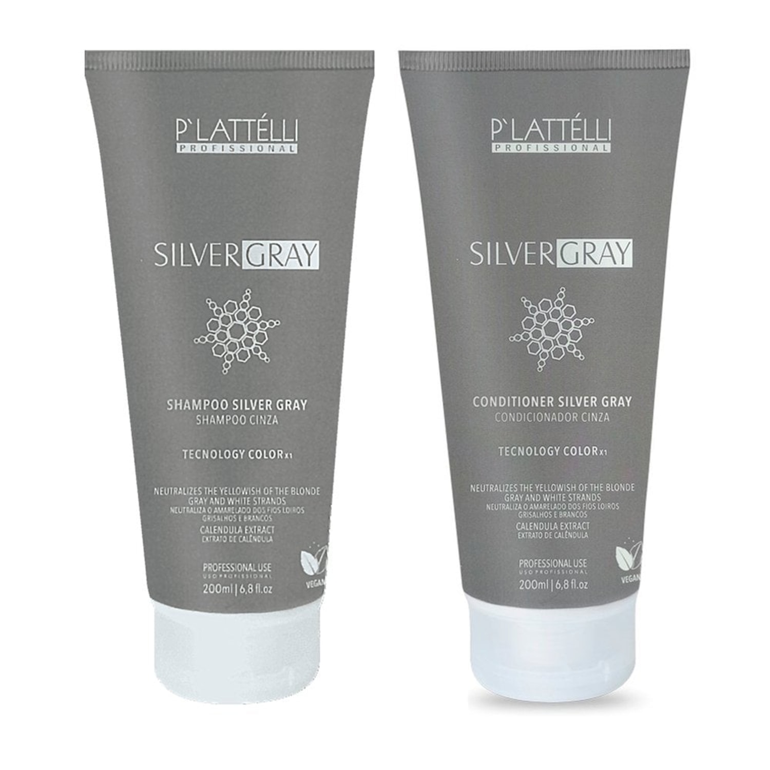 Kit P'lattélli Silver Gray Shampoo + Condicionador