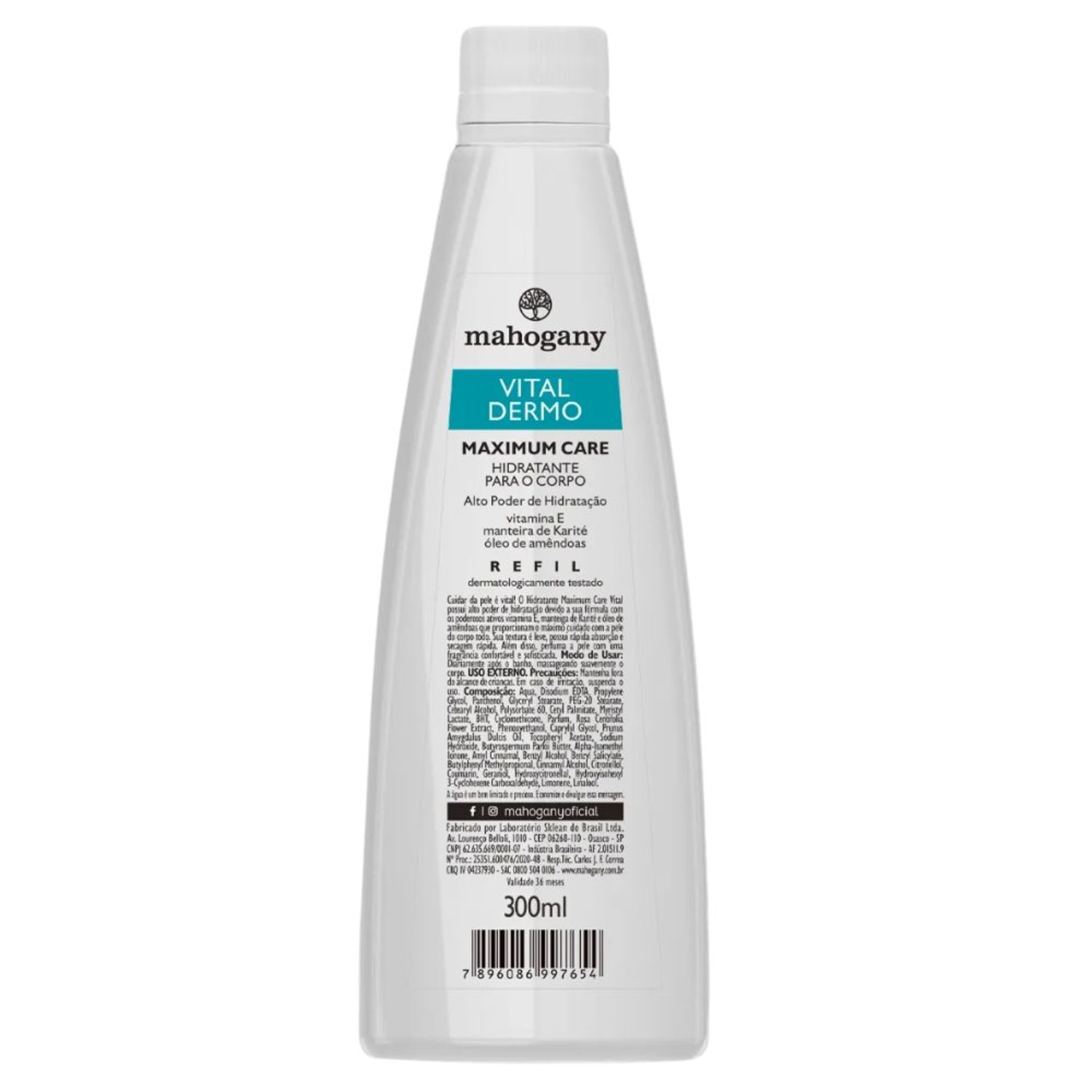 Refil Hidratante Desodorante Corporal Vital dermo 300ml -Mahogany