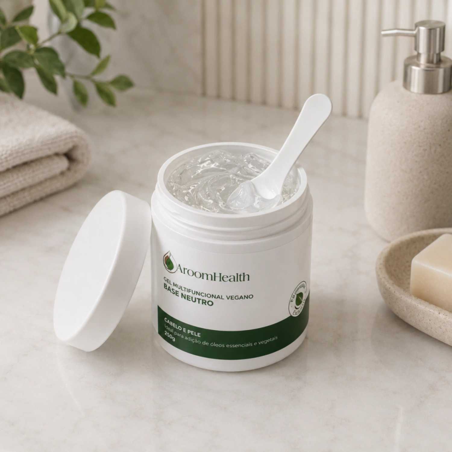 Gel Multifuncional Base Vegano Cabelo e Pele 500g Fórmula Exclusiva