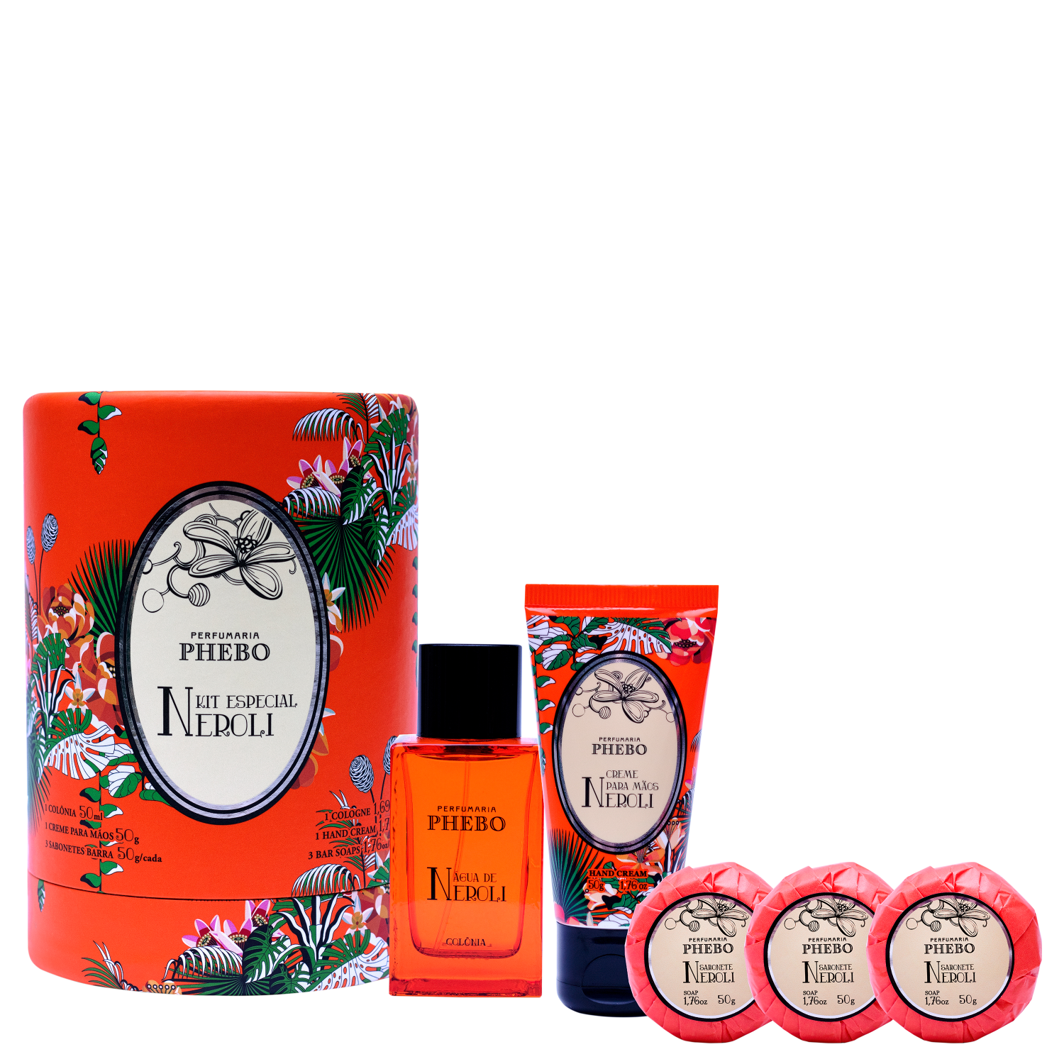 Kit Água de Neroli Phebo Fibra Lata Tropical (5 Produtos)