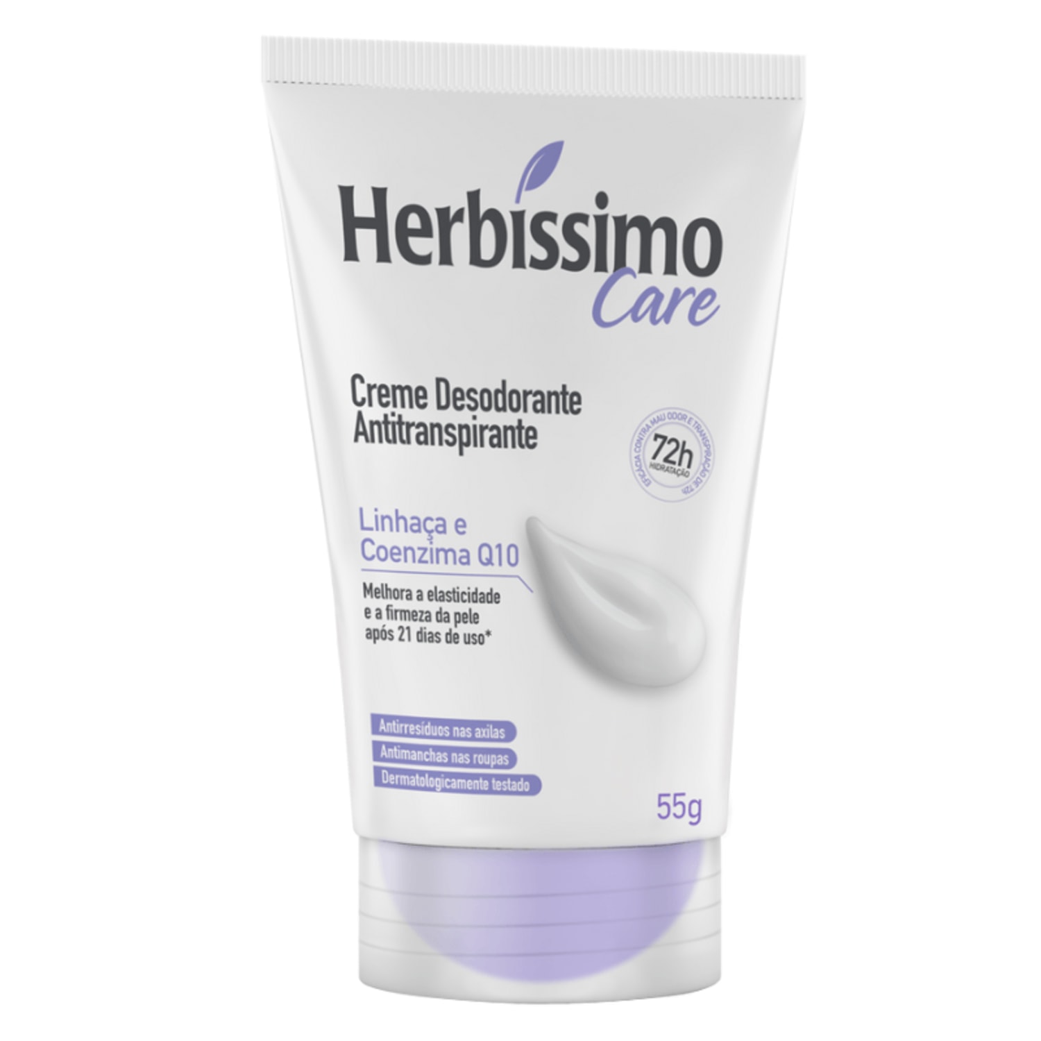 Creme Desodorante Antitranspirante Linhaca e Coenzima Q10 Bisnaga 55g Creme Desodorante Antitranspirante Linhaca e Coenzima Q10 Bisnaga 55g