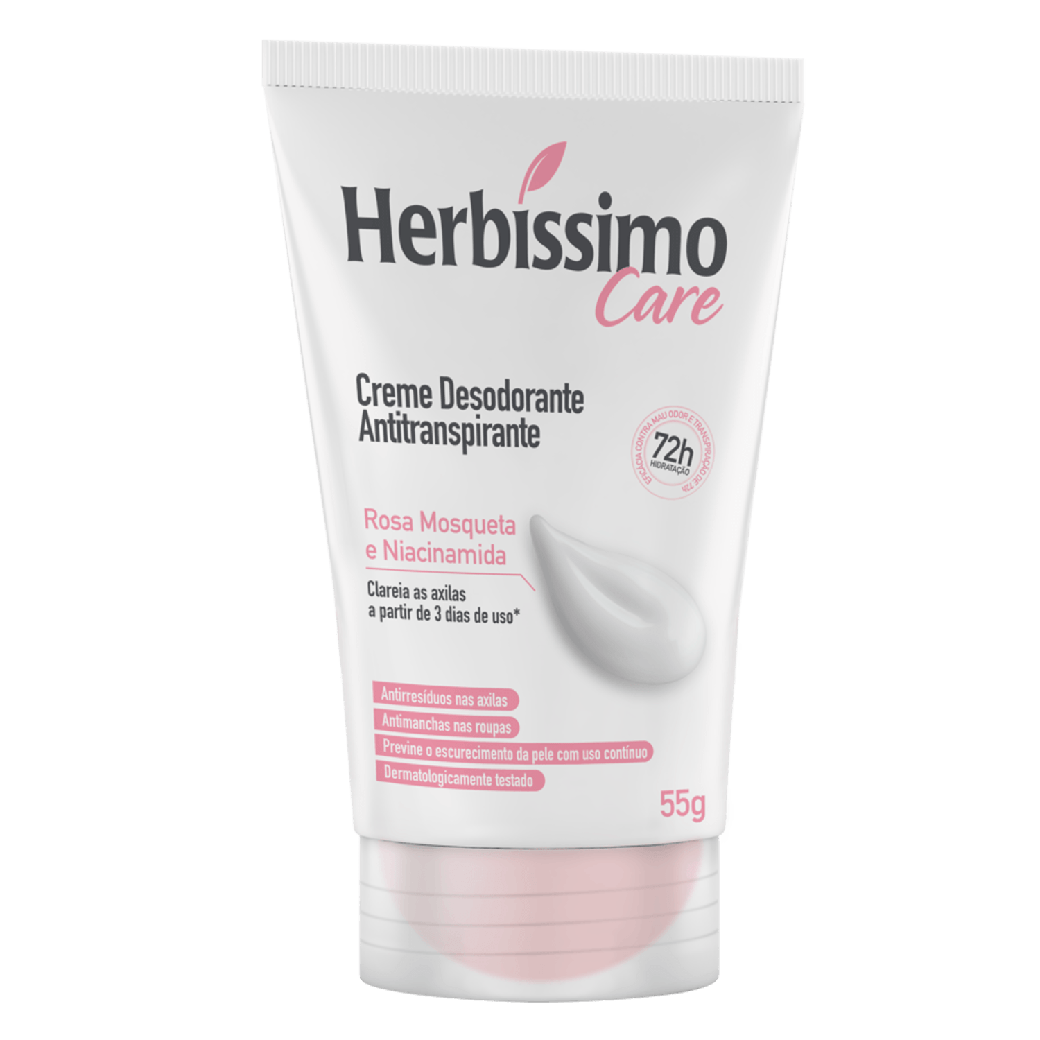 Creme Desodorante Antitranspirante Rosa Mosqueta e Niacinamida Bisnaga 55g