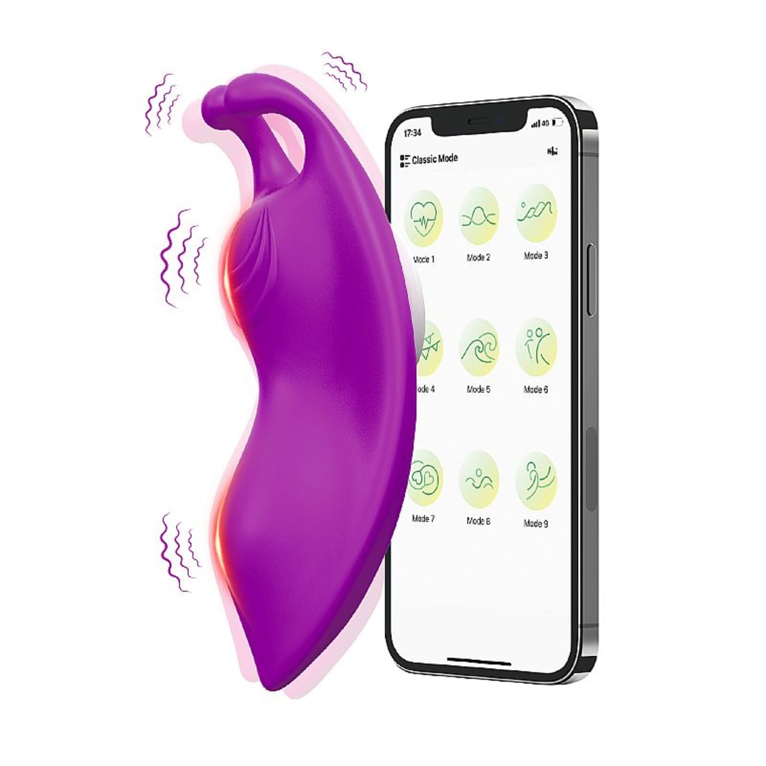 Vibrador de Calcinha Borboleta Buzzy Com Aplicativo Roxo