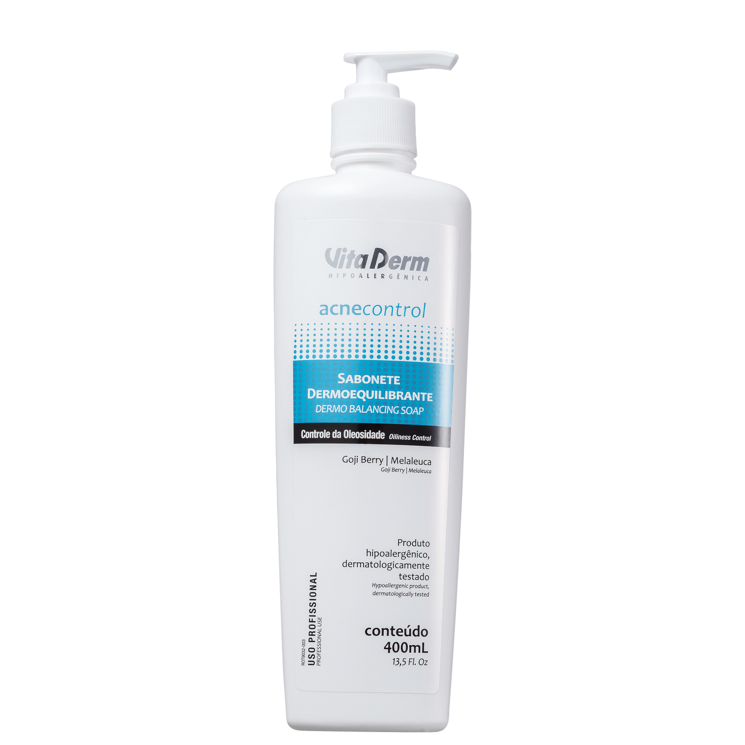 Vita Derm Acnecontrol Dermoequilibrante - Sabonete Líquido Facial 400ml