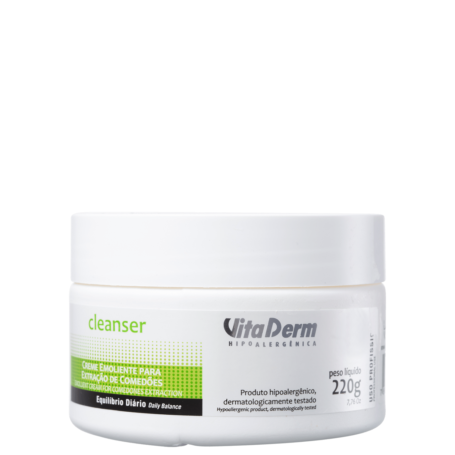 Vita Derm Cleanser Emoliente - Creme Hidratante Facial 220g