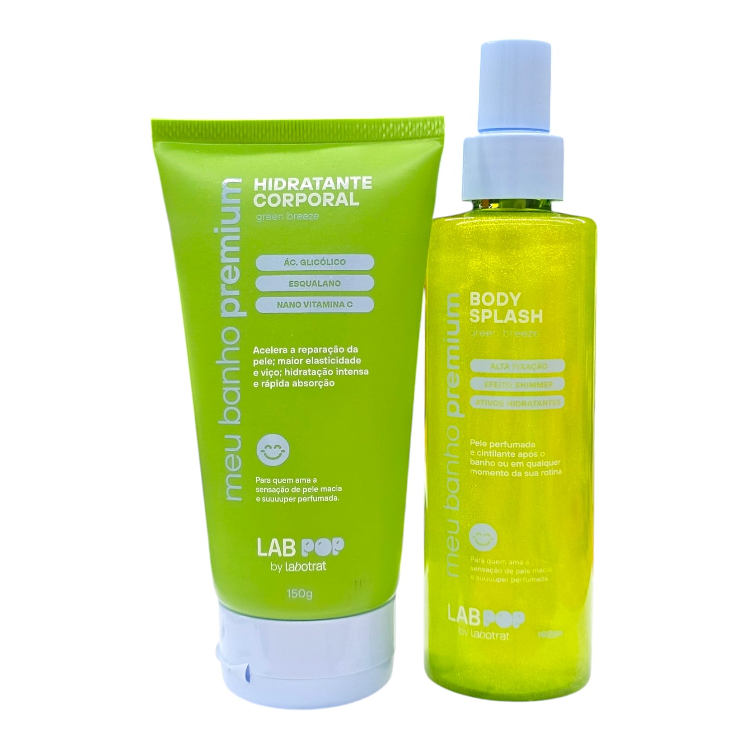 Kit Labotrat LabPOP Meu Banho Premium Green Breeze - Hidratante 150ml + Body Splash 190ml