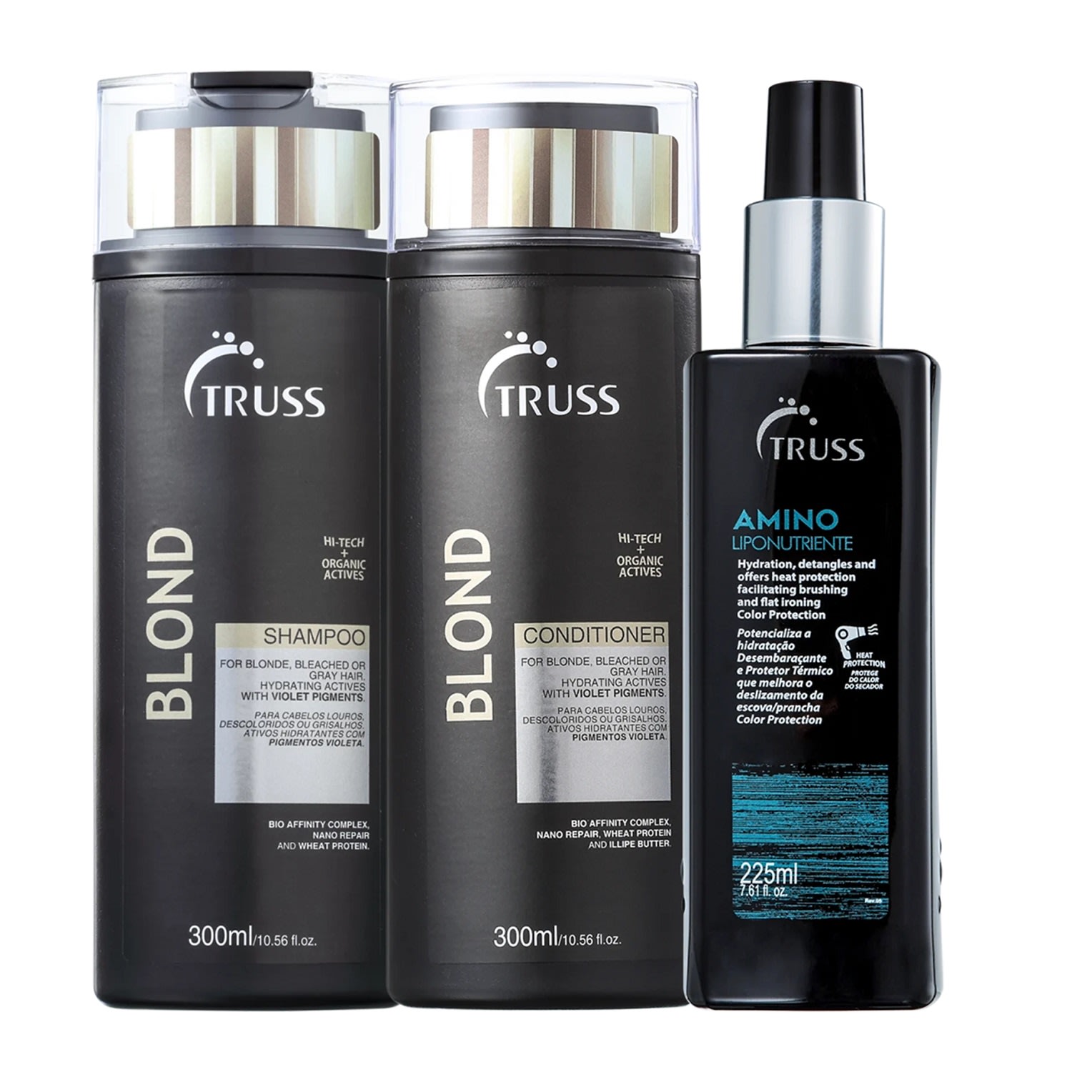 Kit Truss Blond - Shampoo 300ml + Condicionador 300ml + Finalizador Amino 225ml