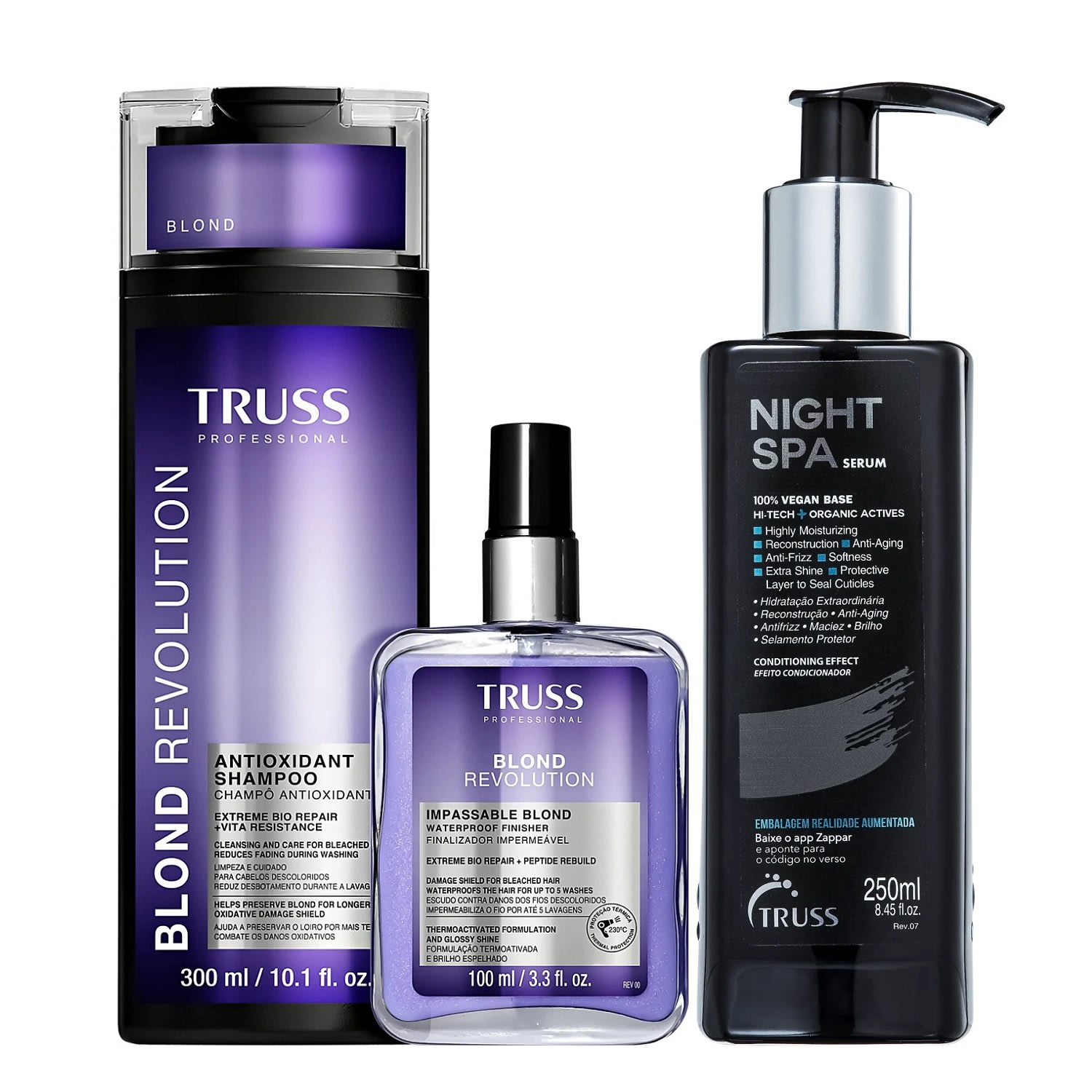 Kit Truss Blond Revolution - Shampoo 300ml + Finalizador 100ml + Night Spa 250ml