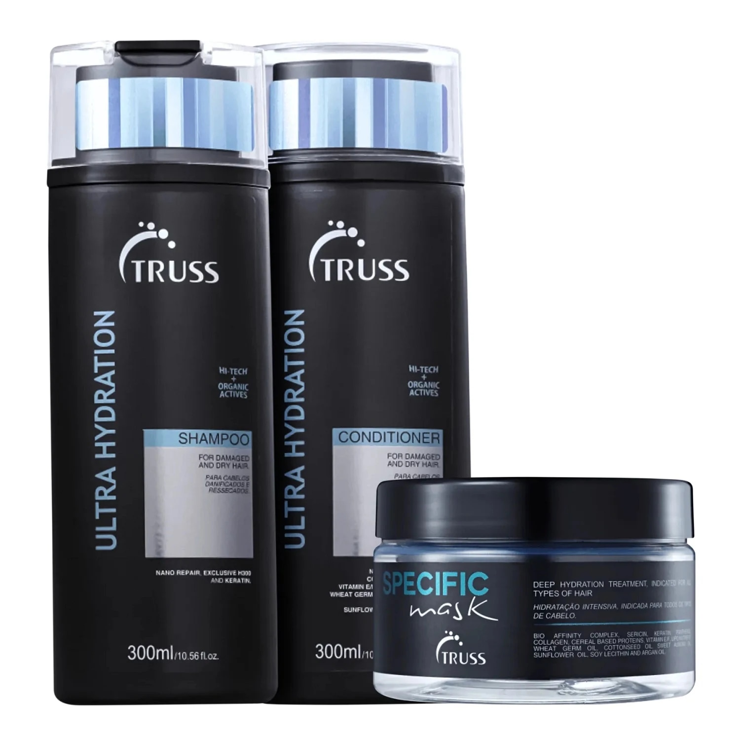 Kit Truss Ultra Hydration - Máscara 180ml + Shampoo 300ml + Condicionador 300ml