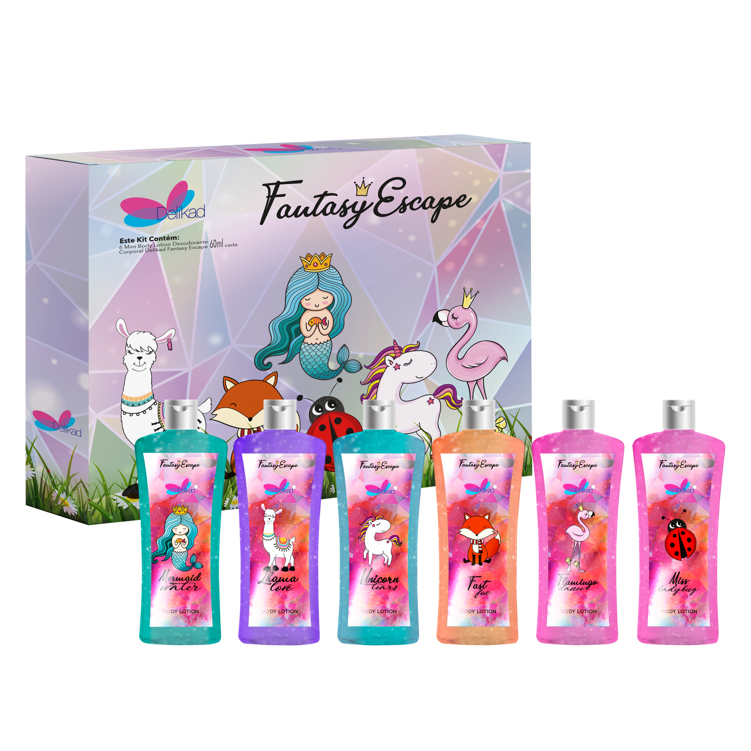 Kit Delikad Fantasy Escape Body Lotion Mini (6 Produtos)