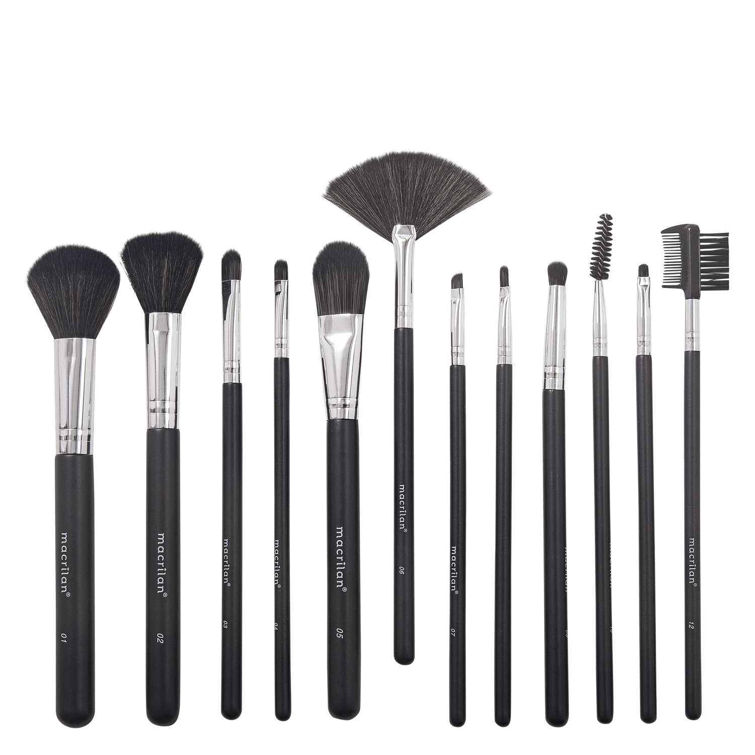 Kit Macrilan Pincéis KP9-1A (12 Produtos)