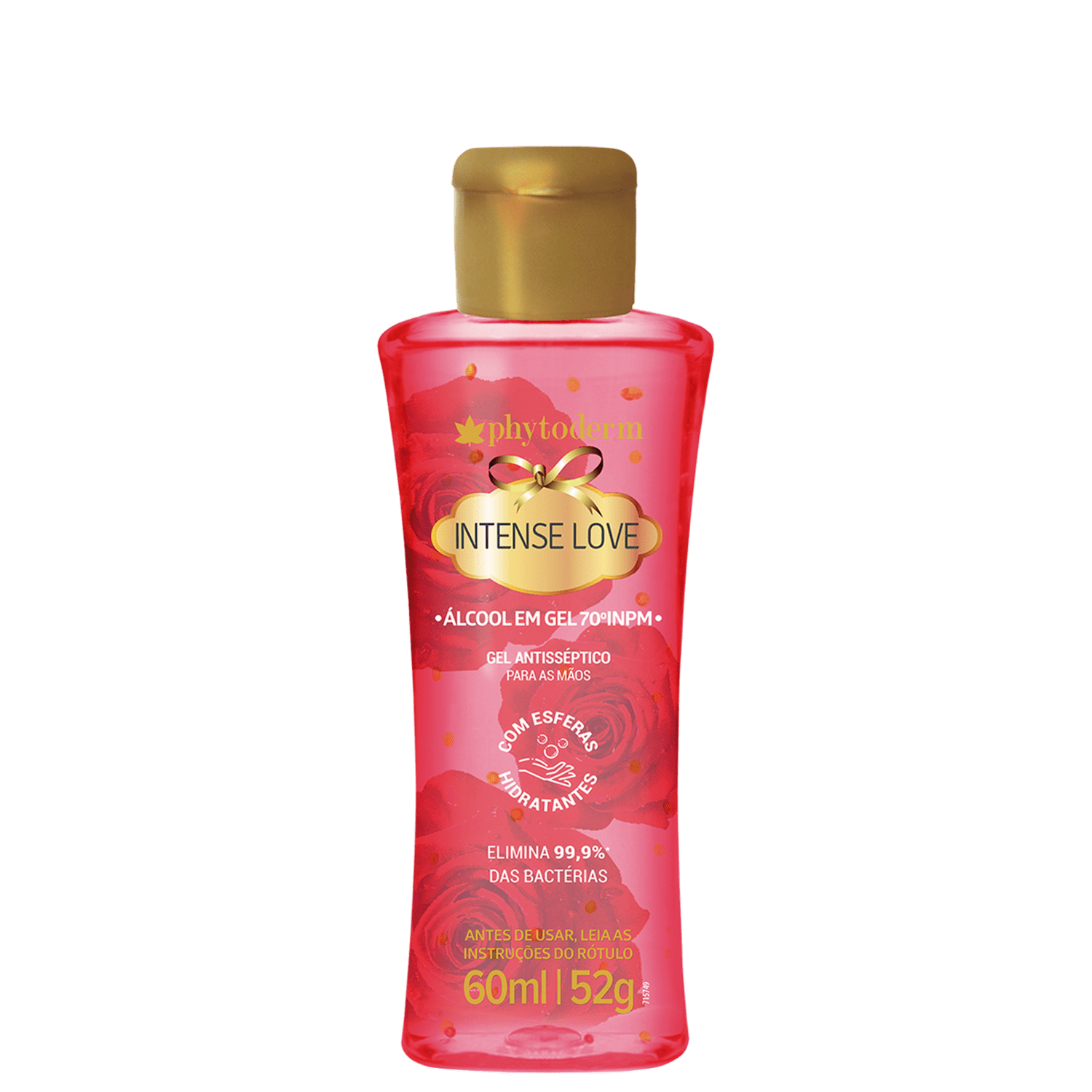 Phytoderm Intense Love Álcool Gel 70% - Gel Antisséptico 60ml