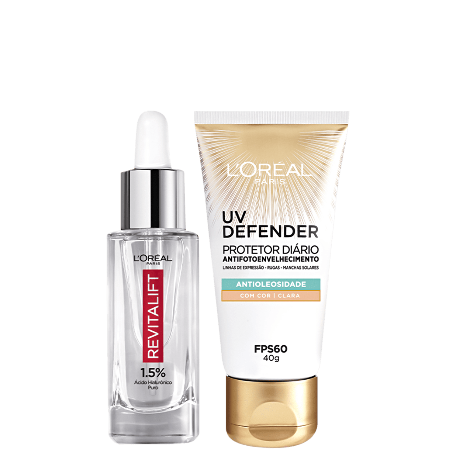 Kit L'Oréal Paris Hialurônico & UV Defender (2 Produtos)