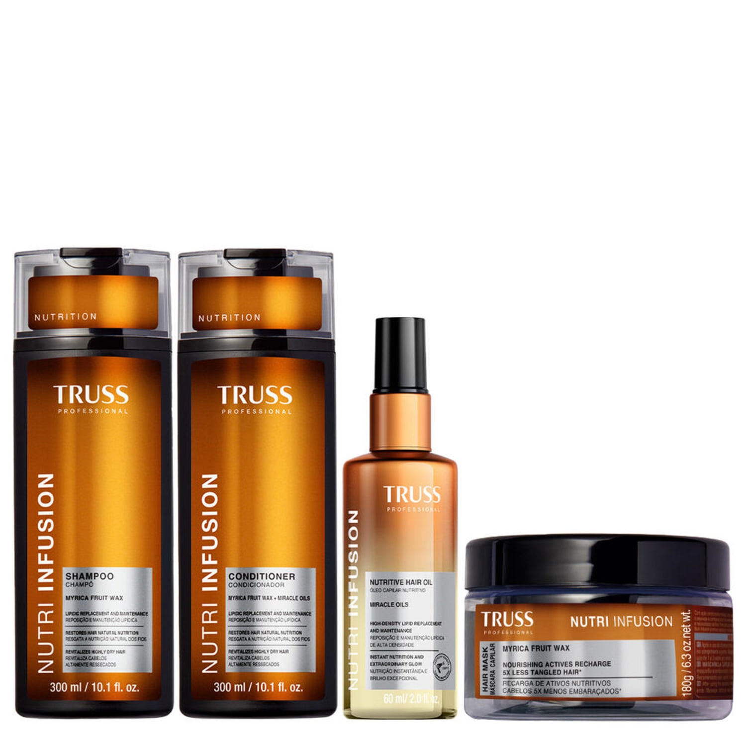 Truss Nutri Infusion Kit Shampoo Condicionador Máscara e Óleo 60ml