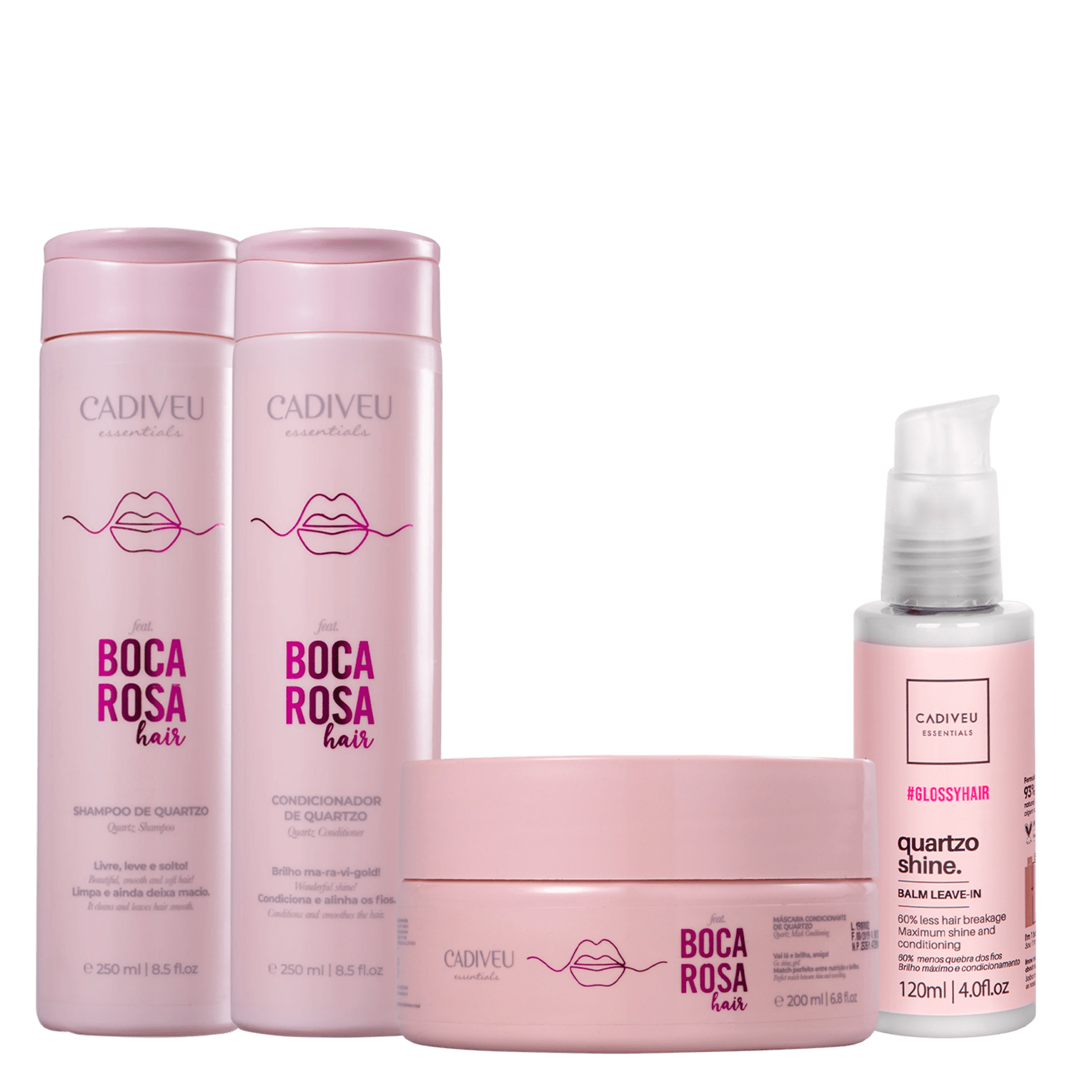 Kit Cadiveu Essentials Quartzo Shine Hair (4 Produtos)